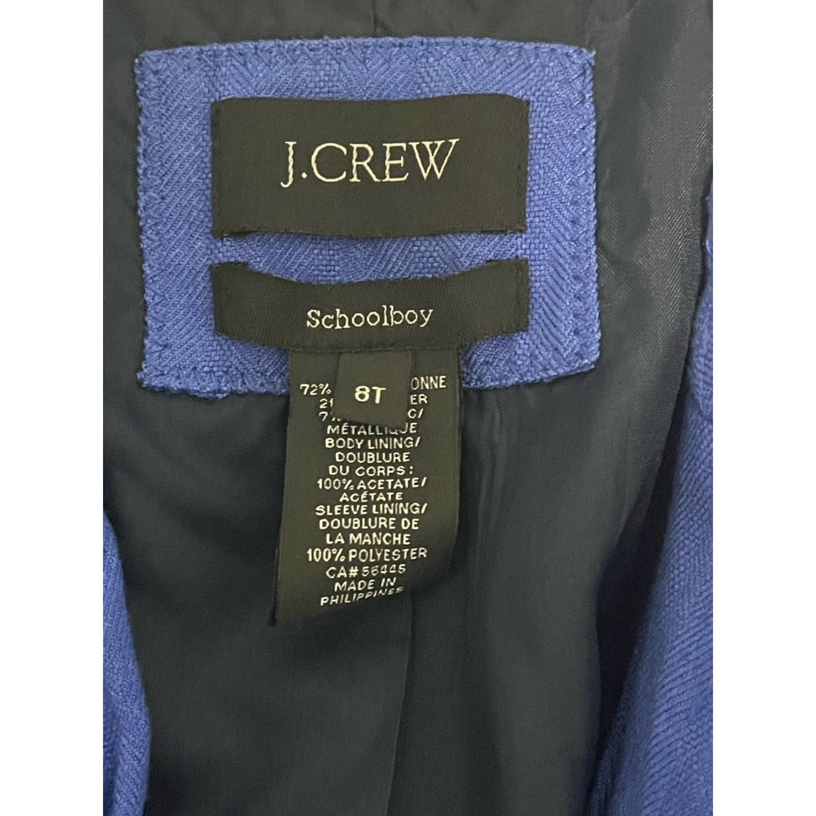 J.Crew J.CREW Women’s Schoolboy Blazer Jacket Tall 8 Blue Rayon Solid Button Collar Slim Coat/Business Size M / US 6-8 / IT 42-44 - 4 Thumbnail