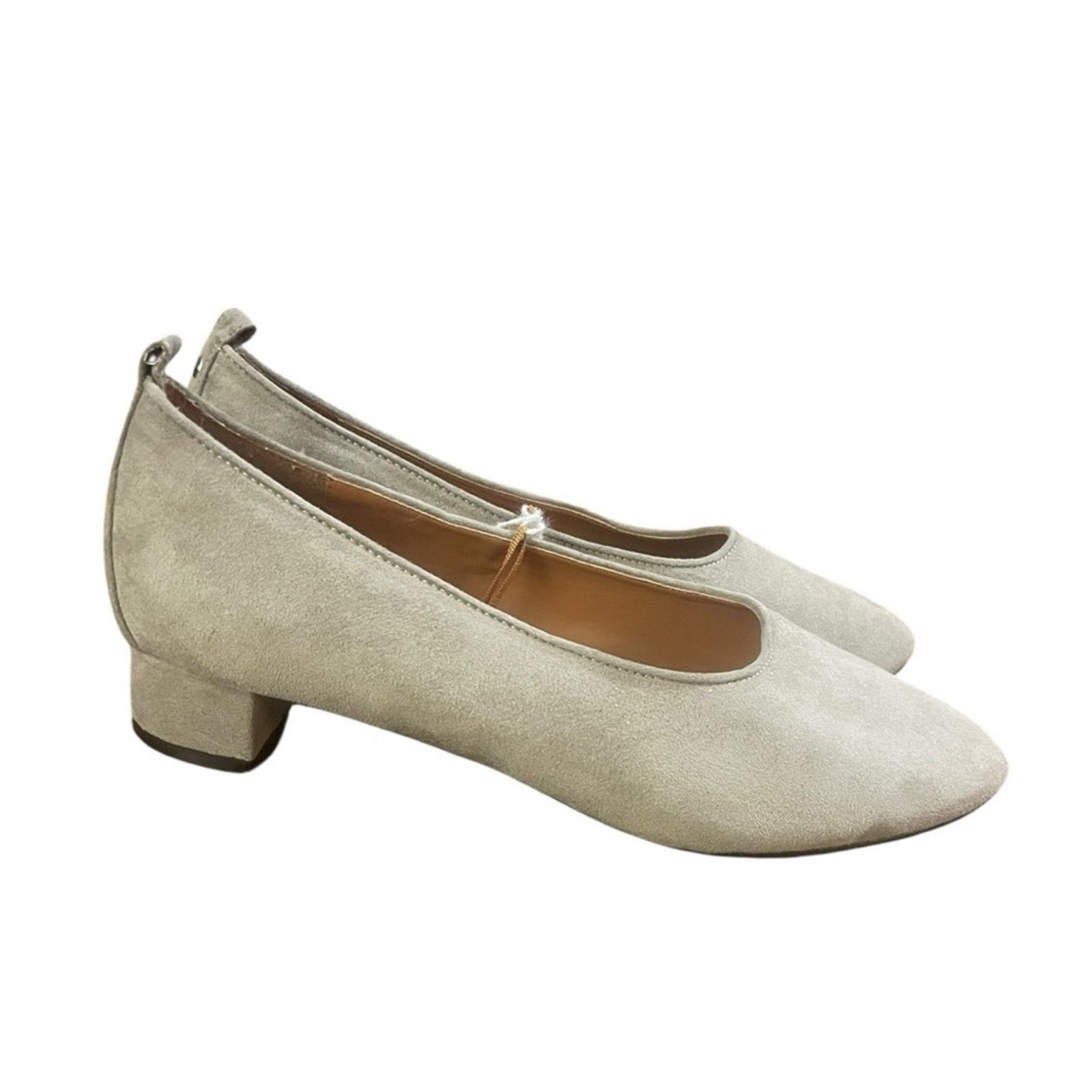 H&M H&M Gray Beige Classic Loafer Style Block Mini Heel Size US 8 / IT 38 - 2 Thumbnail