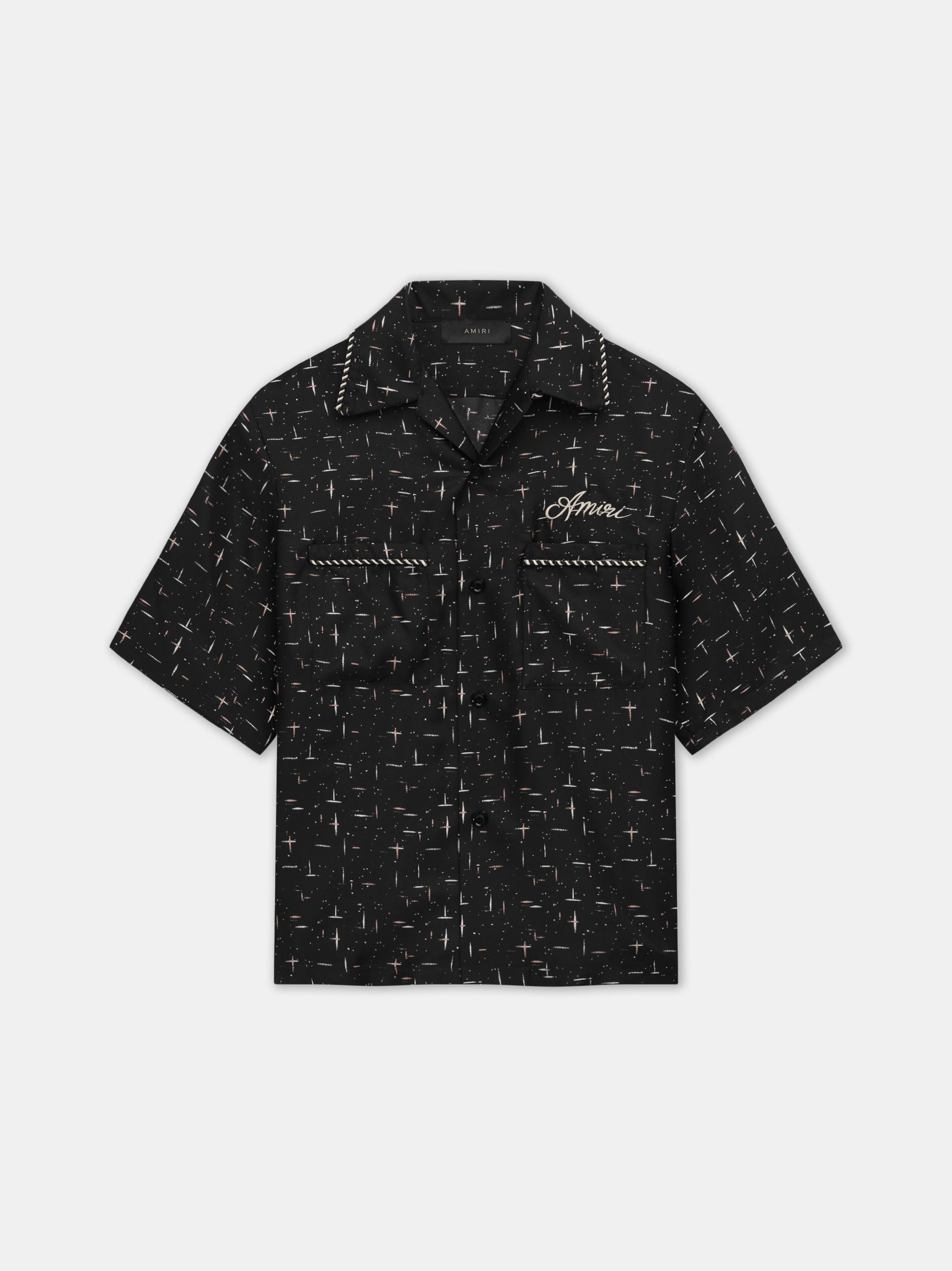 Amiri o1orln1025 Fleck Bowling Shirt in Black Size US XL / EU 56 / 4 - 1 Thumbnail
