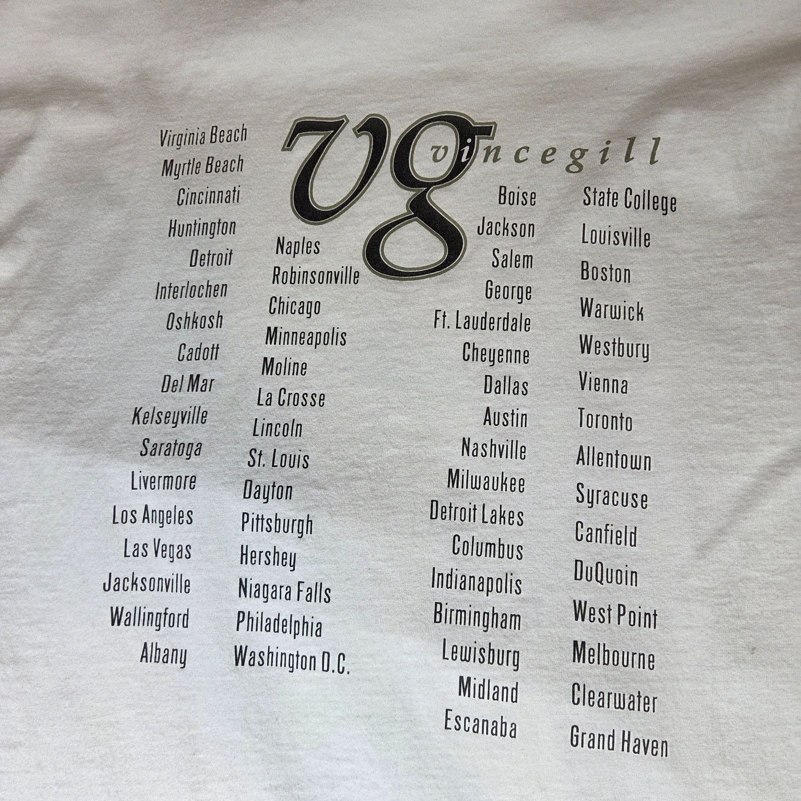 Fruit Of The Loom Vince Gill 1998 Vintage Tour Tee Shirt XL Size US XL / EU 56 / 4 - 6 Thumbnail