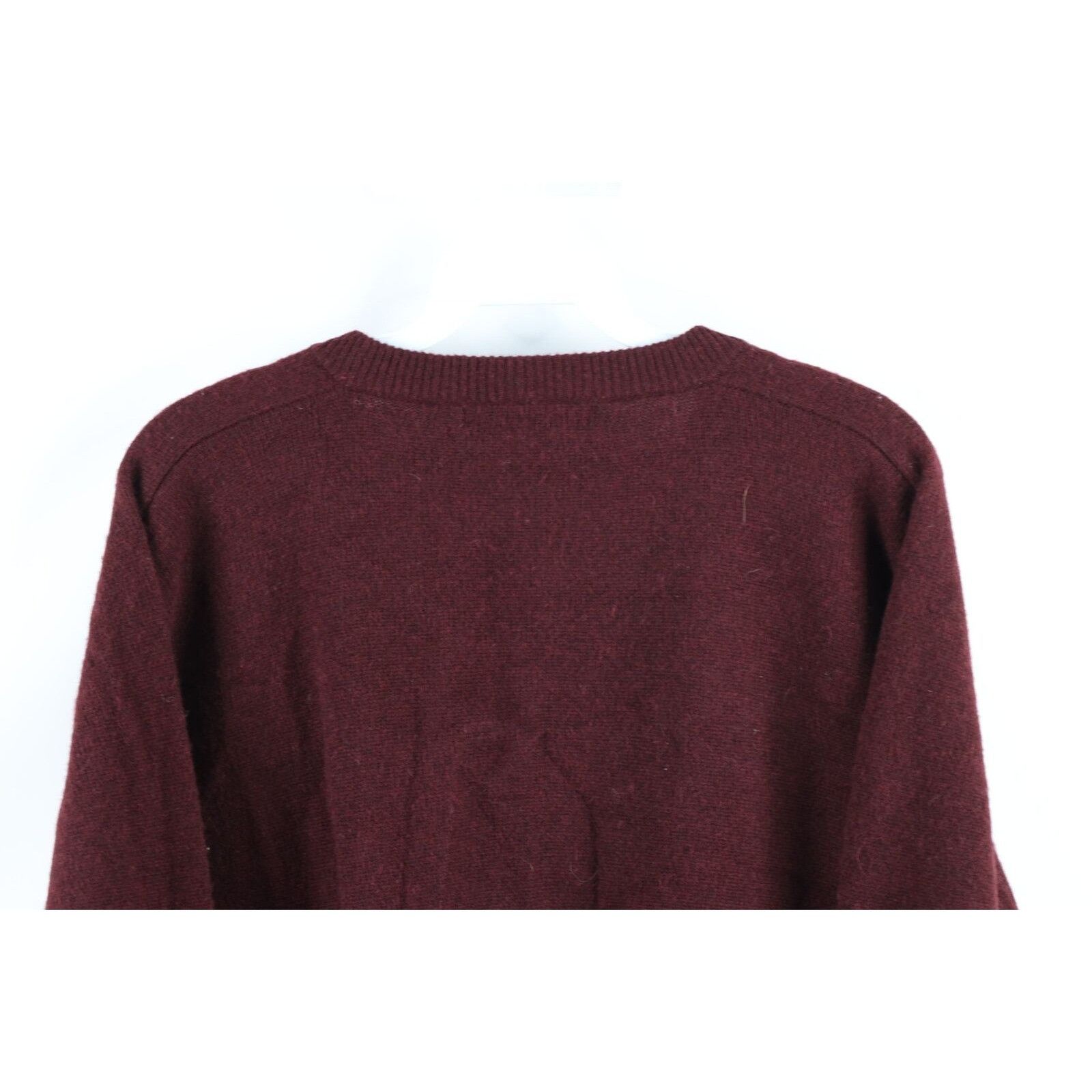 Vintage 90s Streetwear Blank Lambswool Knit V-Neck Sweater