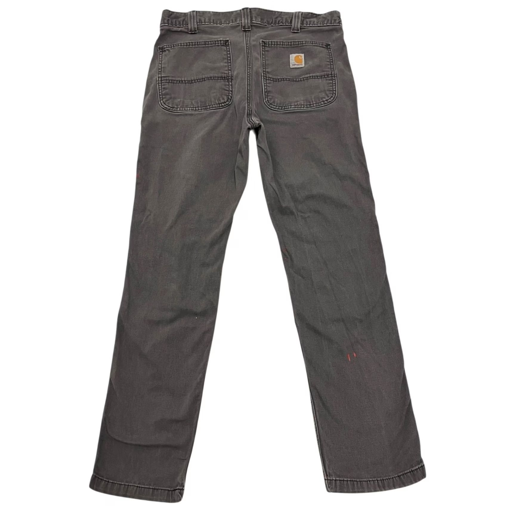 Carhartt Carhartt Carpenter Trousers Mens 33W 30L Grey Straight Fit Stretch Workwear Size US 33 - 3 Thumbnail