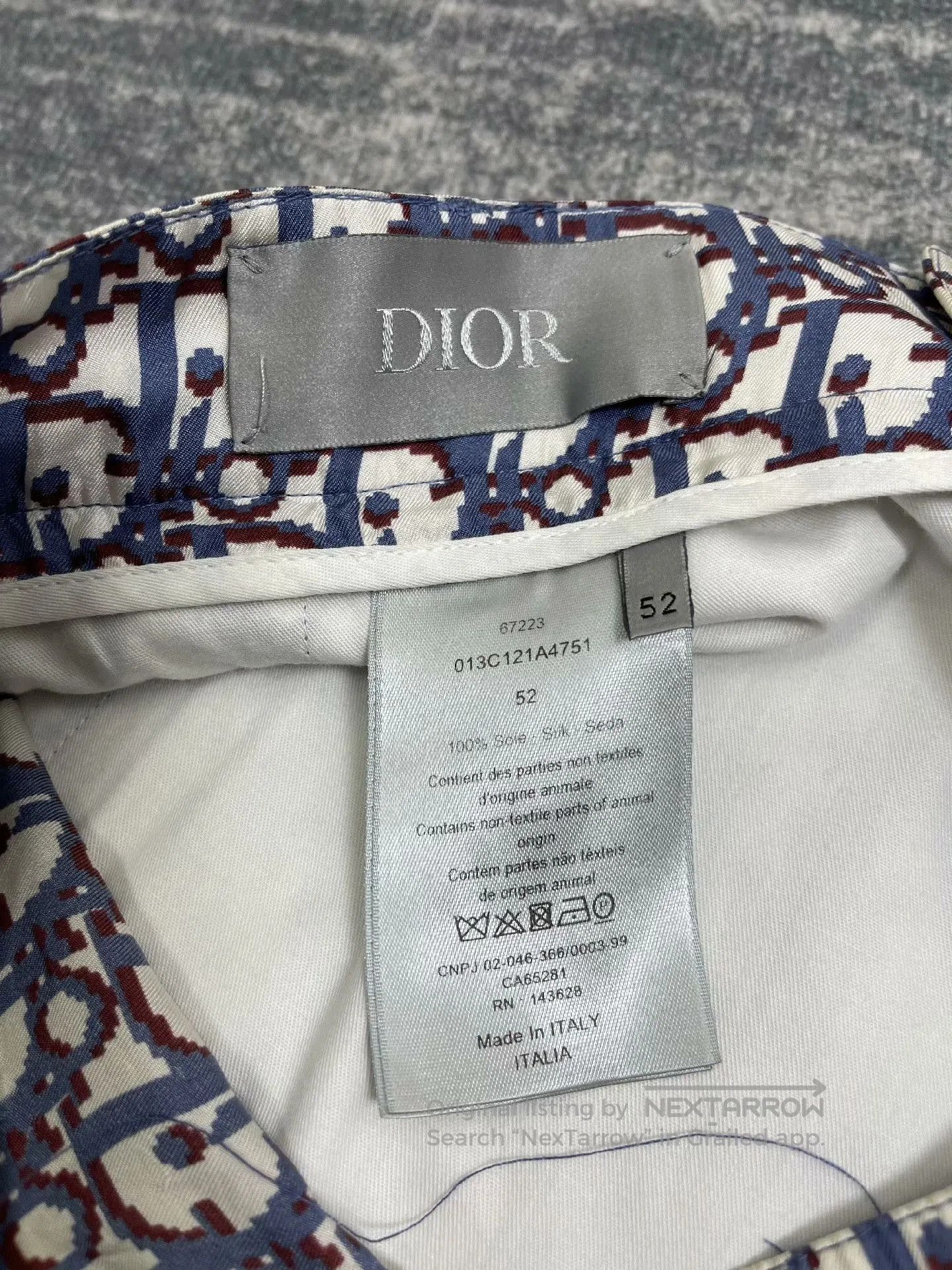 Dior Dior Blue Red Print Silk Shorts. Size US 31 - 8 Thumbnail