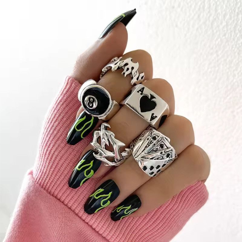 Japanese Brand Akimoto x Yuko 5 pieces Gothic Ring Size ONE SIZE - 3 Thumbnail