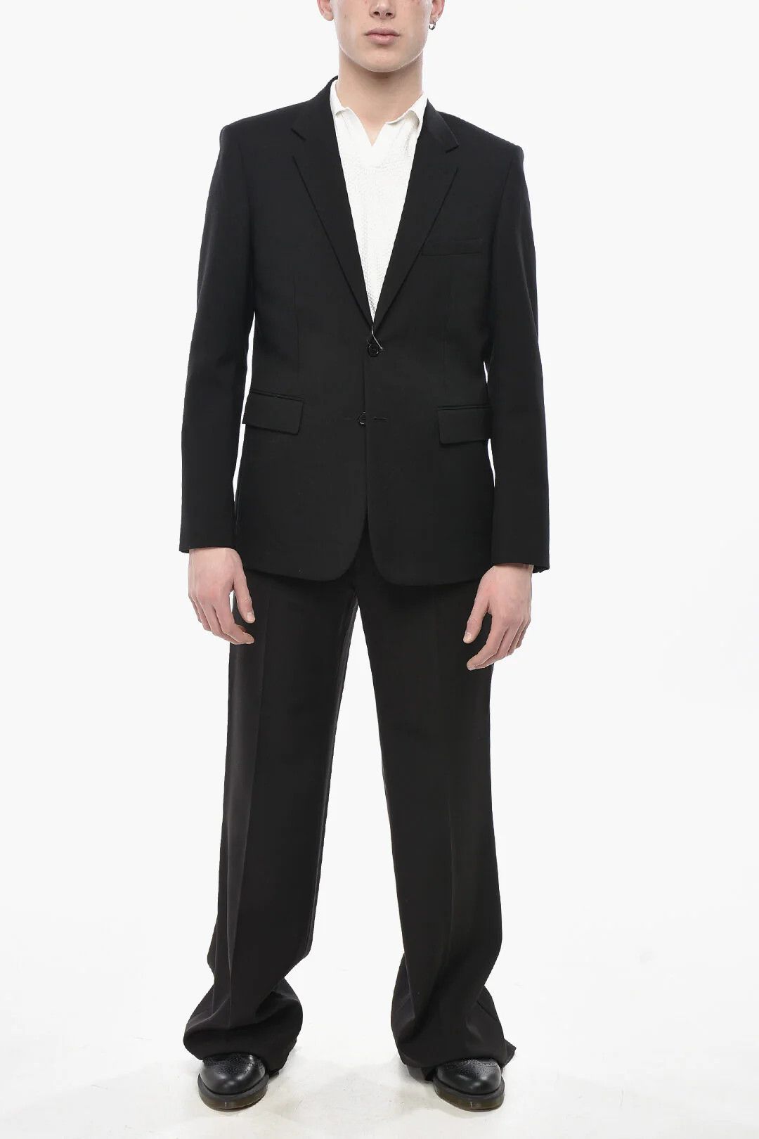 Saint Laurent Paris og1mm0426 Two-Button Virgin Wool Jacket in Black Size US L / EU 52-54 / 3 - 4 Thumbnail