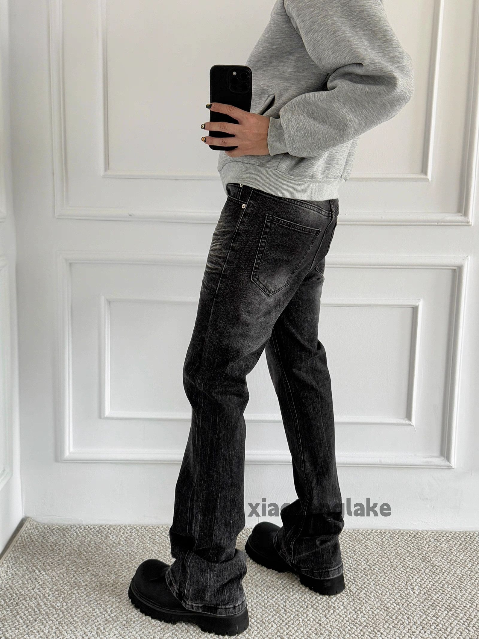 Vintage washed faded loose baggy skate yuppie bootcut jeans Size US 28 / EU 44 - 2 Thumbnail