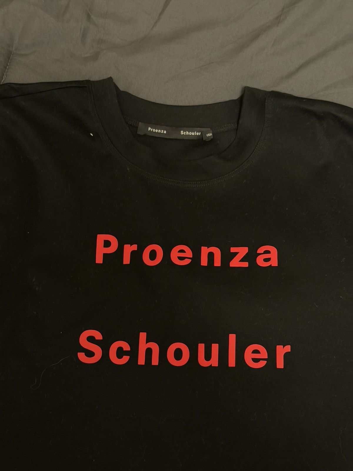 Proenza Schouler Proenza Schouler Logo T-Shirt (Black/Red) Size M / US 6-8 / IT 42-44 - 3 Thumbnail