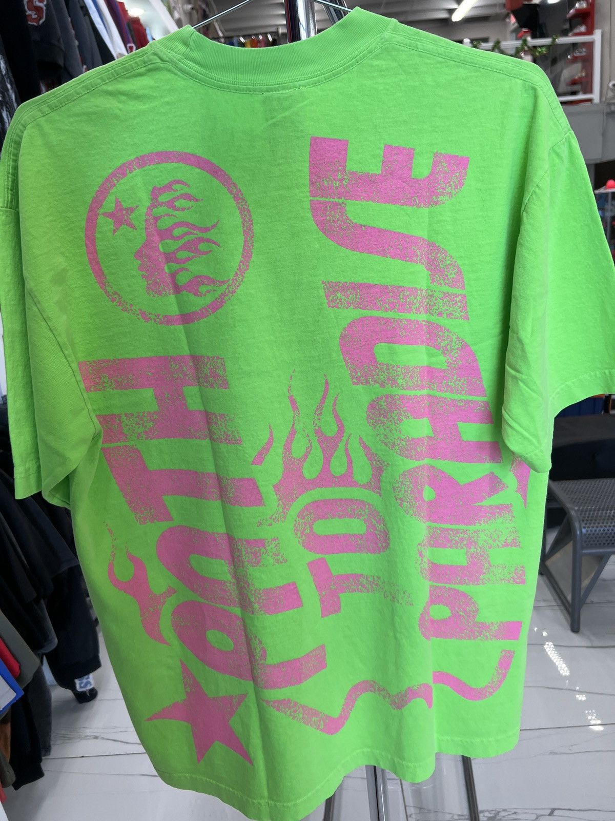 HELLSTAR Hellstar Jesus Emblem Tee Lime Green Size US M / EU 48-50 / 2 - 2 Thumbnail