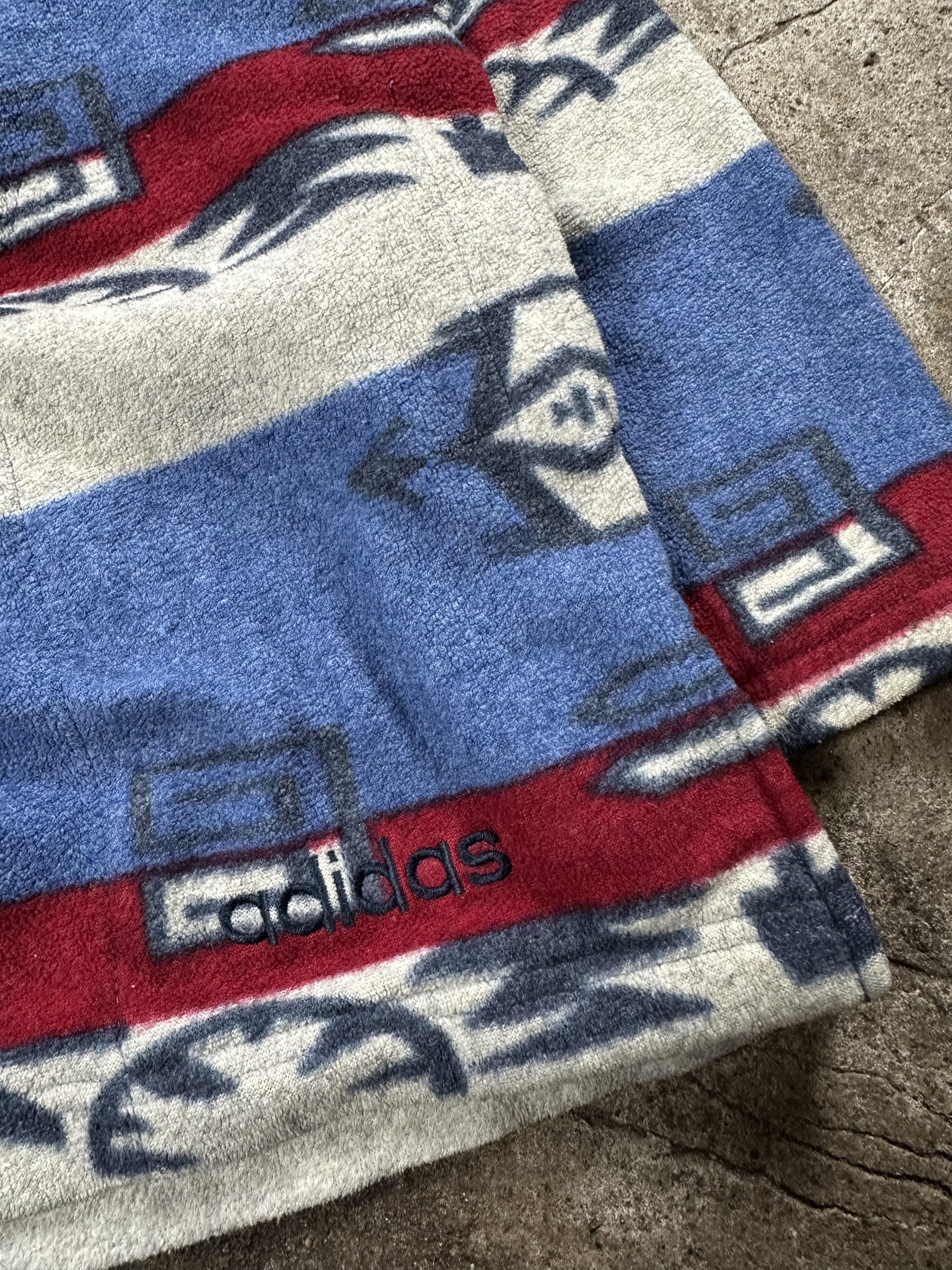 Adidas 90s Vintage Adidas Abstract Patterned Quaterzip Fleece Size US M / EU 48-50 / 2 - 5 Thumbnail