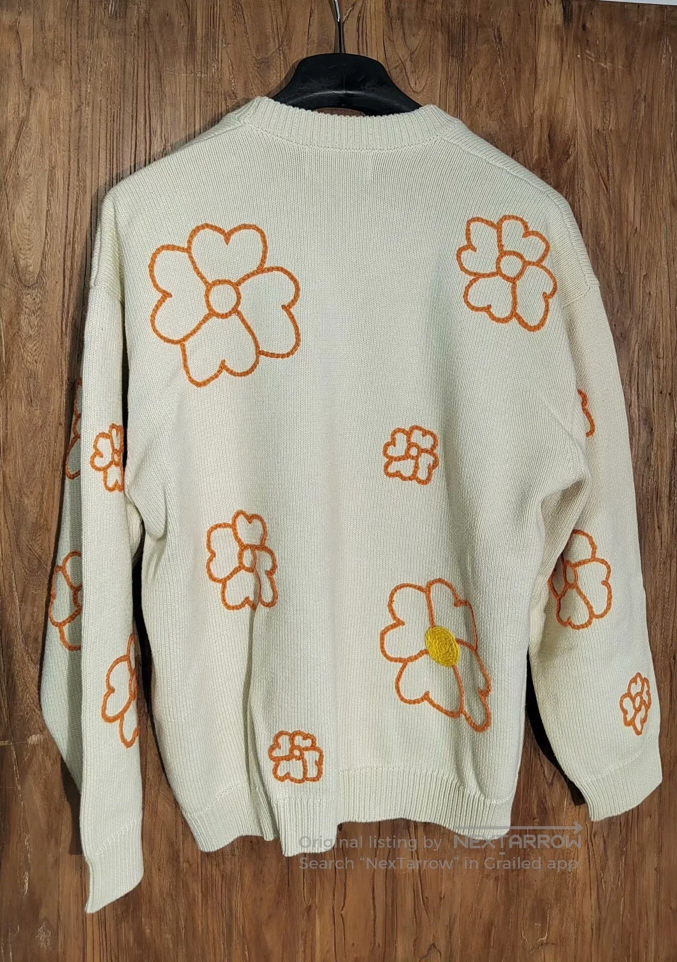 Japanese Brand White Floral Knit Cardigan. Size S / US 4 / IT 40 - 4 Thumbnail