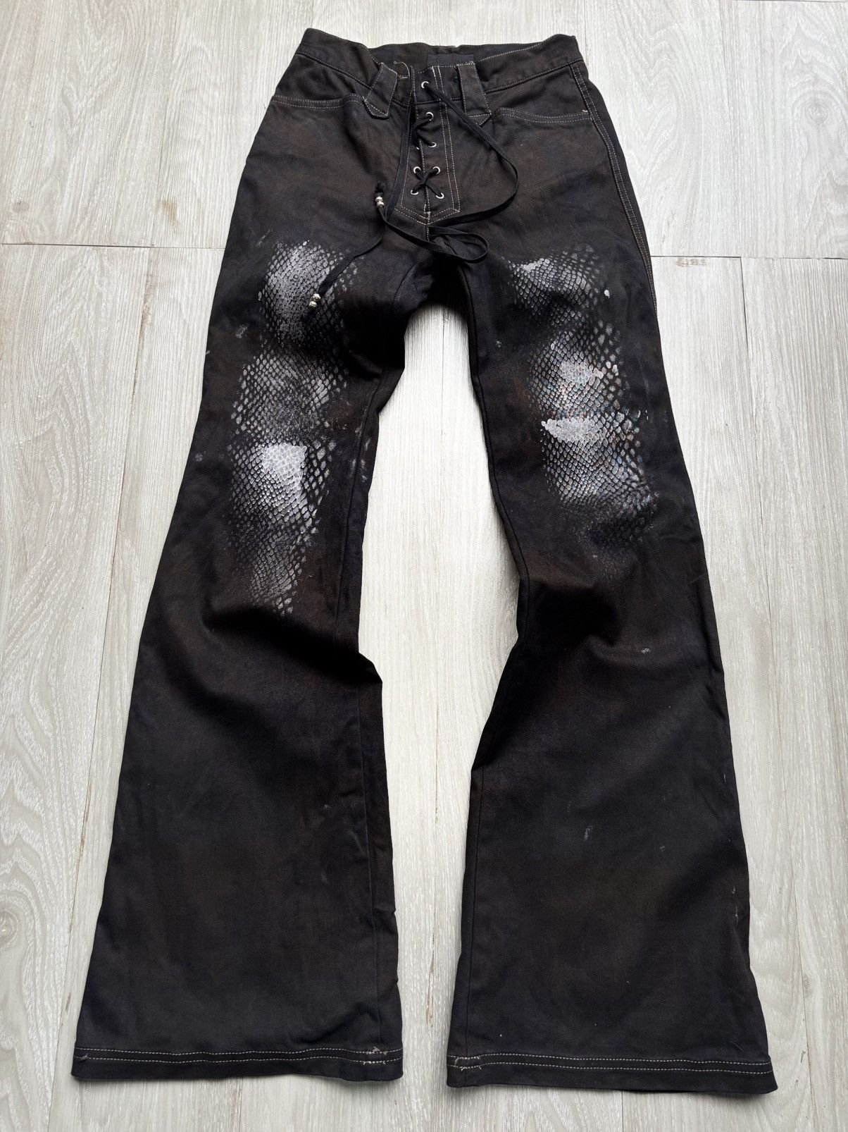 Japanese Brand BA-TSU lace-up flare pants Size US 26 / EU 42 - 1 Thumbnail