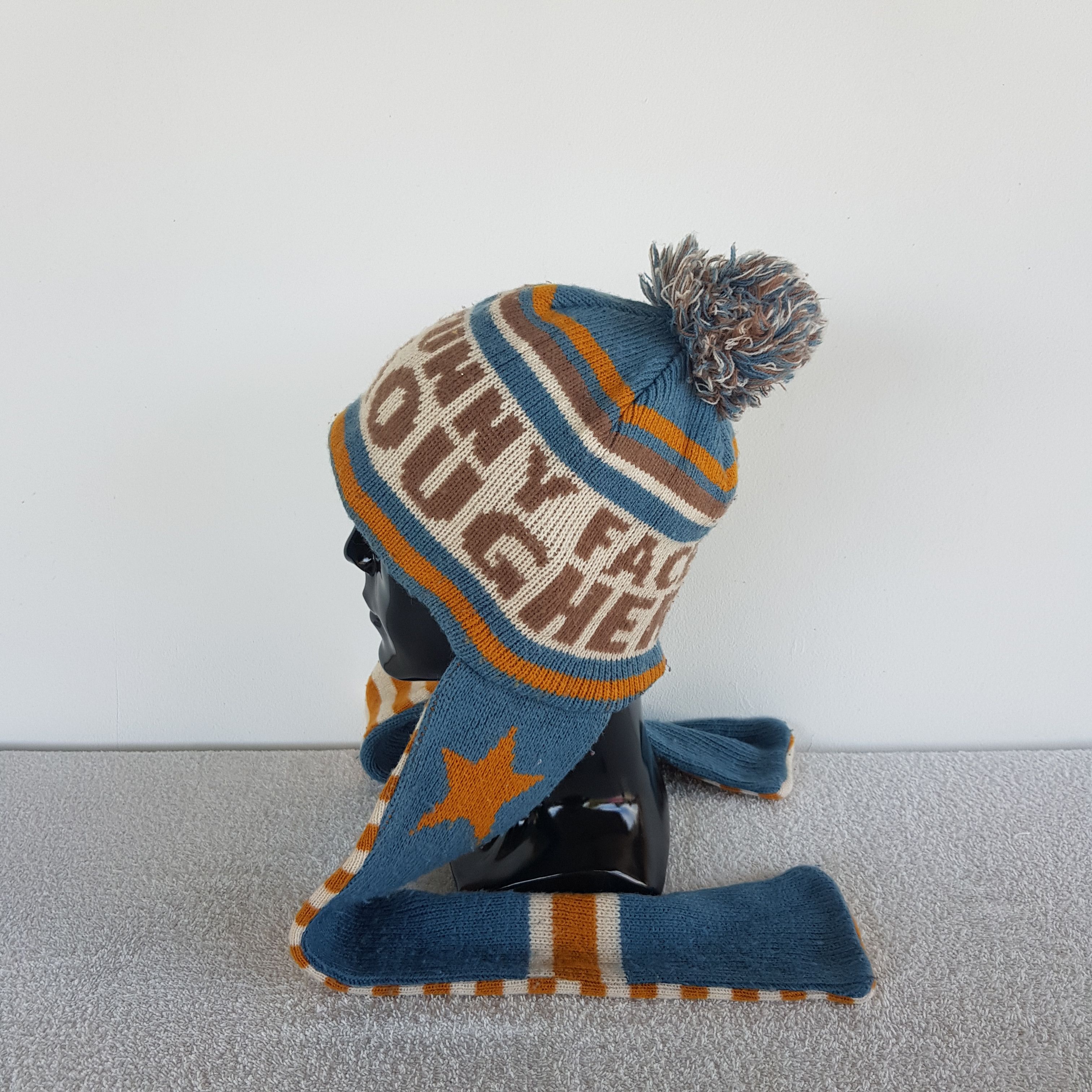 Japanese Brand Vintage Japanese Earflap Beanie Ribbed Knit Snow Caps Hats. Size ONE SIZE - 4 Thumbnail