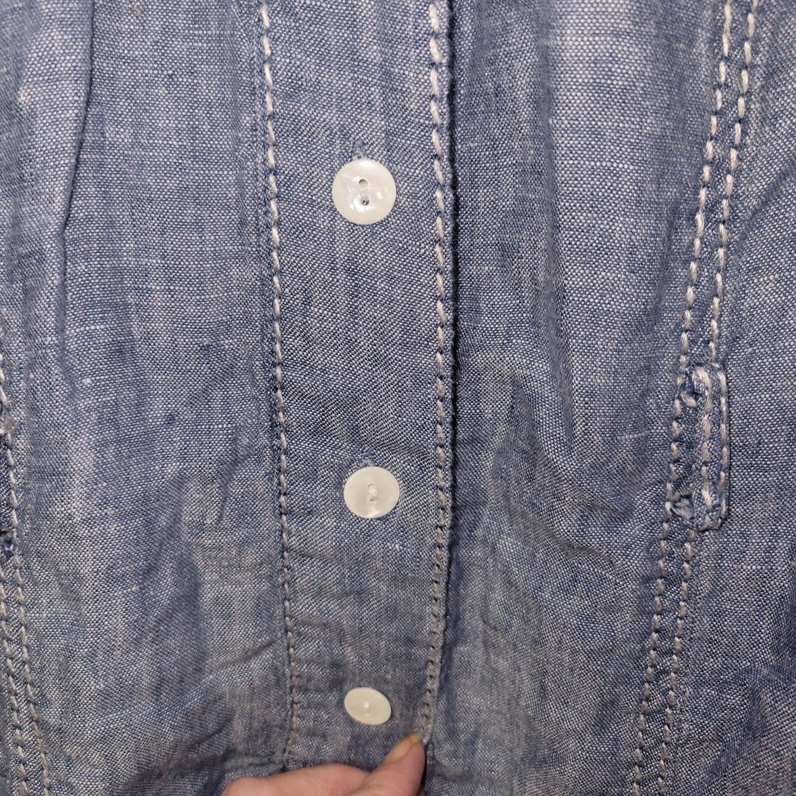 & Other Stories Max Studio Medium Blue Chambray Short Sleeve Dress Pockets Size M / US 6-8 / IT 42-44 - 8 Thumbnail