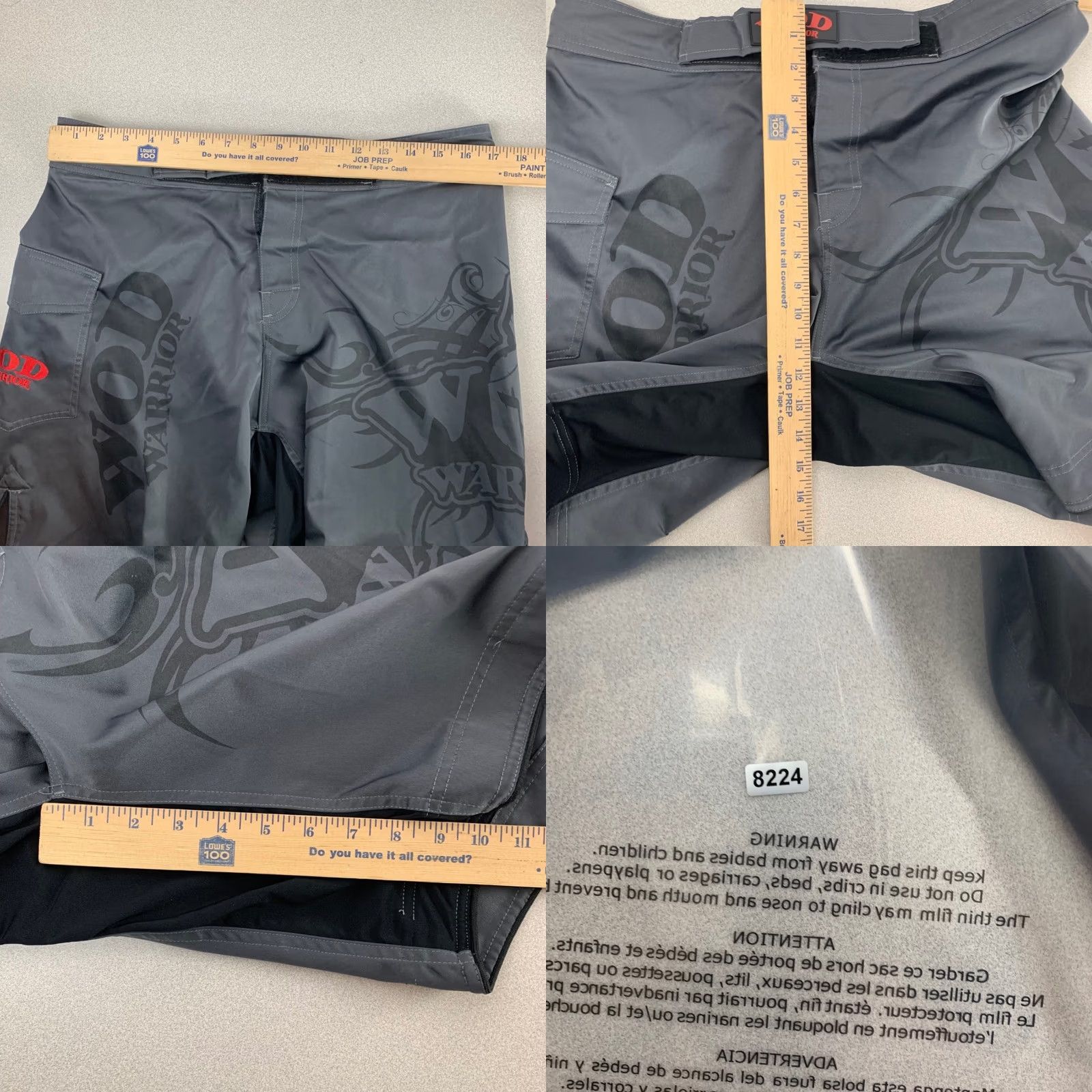Vintage WOD Warrior Training Shorts Mens 34 Grey Spartan MMA CrossFit Athletic Cargo Size US 34 / EU 50 - 8 Thumbnail