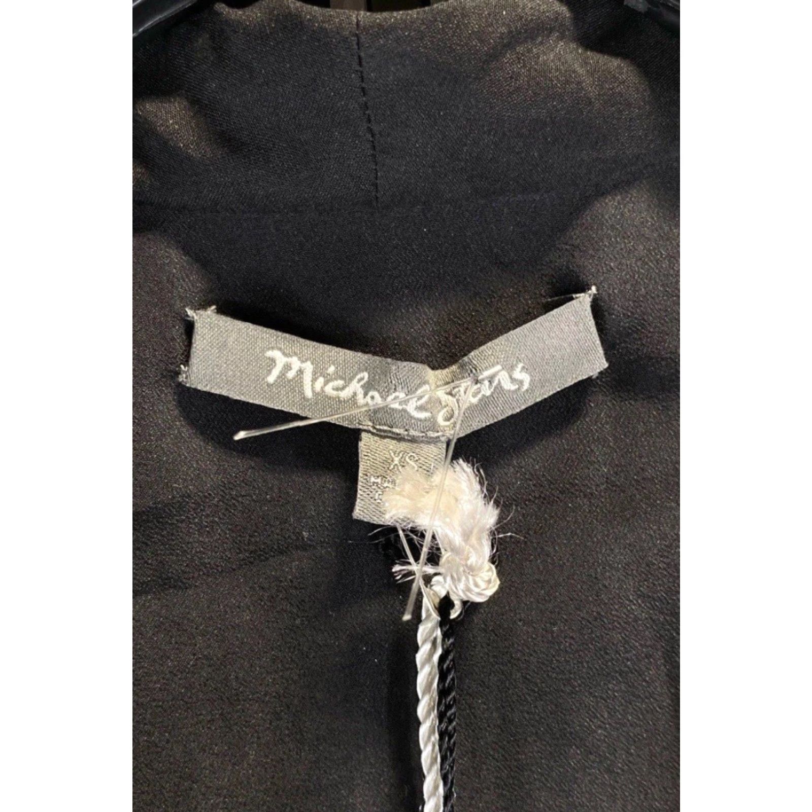 Michael Stars Michael Stars Black Silk Sequin Chiffon Blazer XS Long Sleeve Shawl Lapel One-Button Pockets Women's Modern Classic Jacket Size XS / US 0-2 / IT 36-38 - 3 Thumbnail
