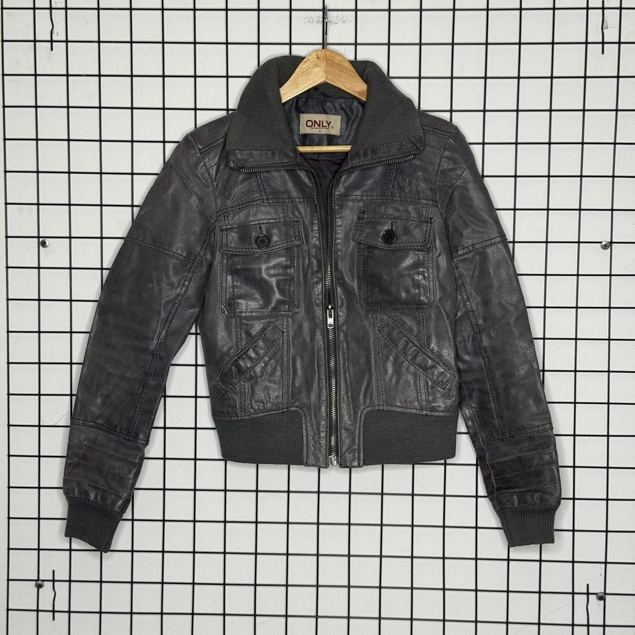 Vintage Grey Jacket Real Leather Japan Style Size M / US 6-8 / IT 42-44 - 1 Thumbnail