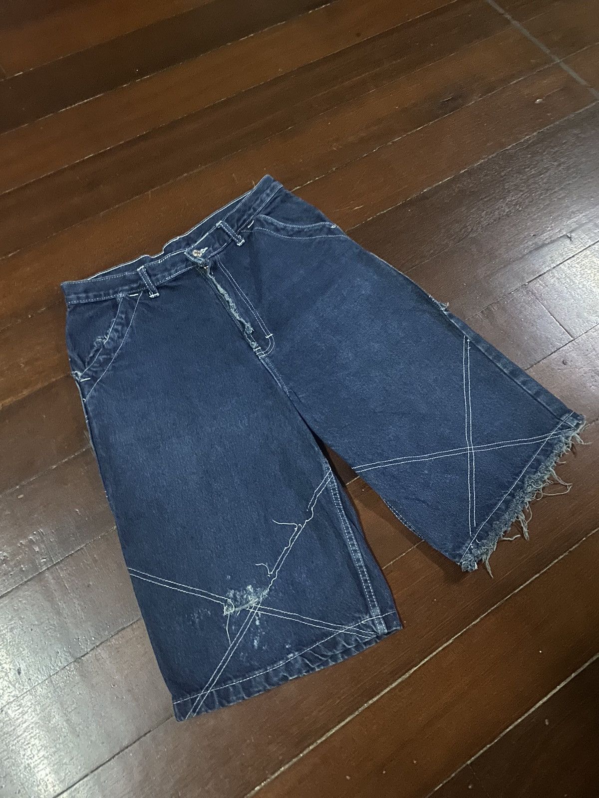JNCO FIRE 🔥 FAD SPORT LOW DOWN DENIM OVER POCKET DISTRESSED Size US 33 - 2 Thumbnail