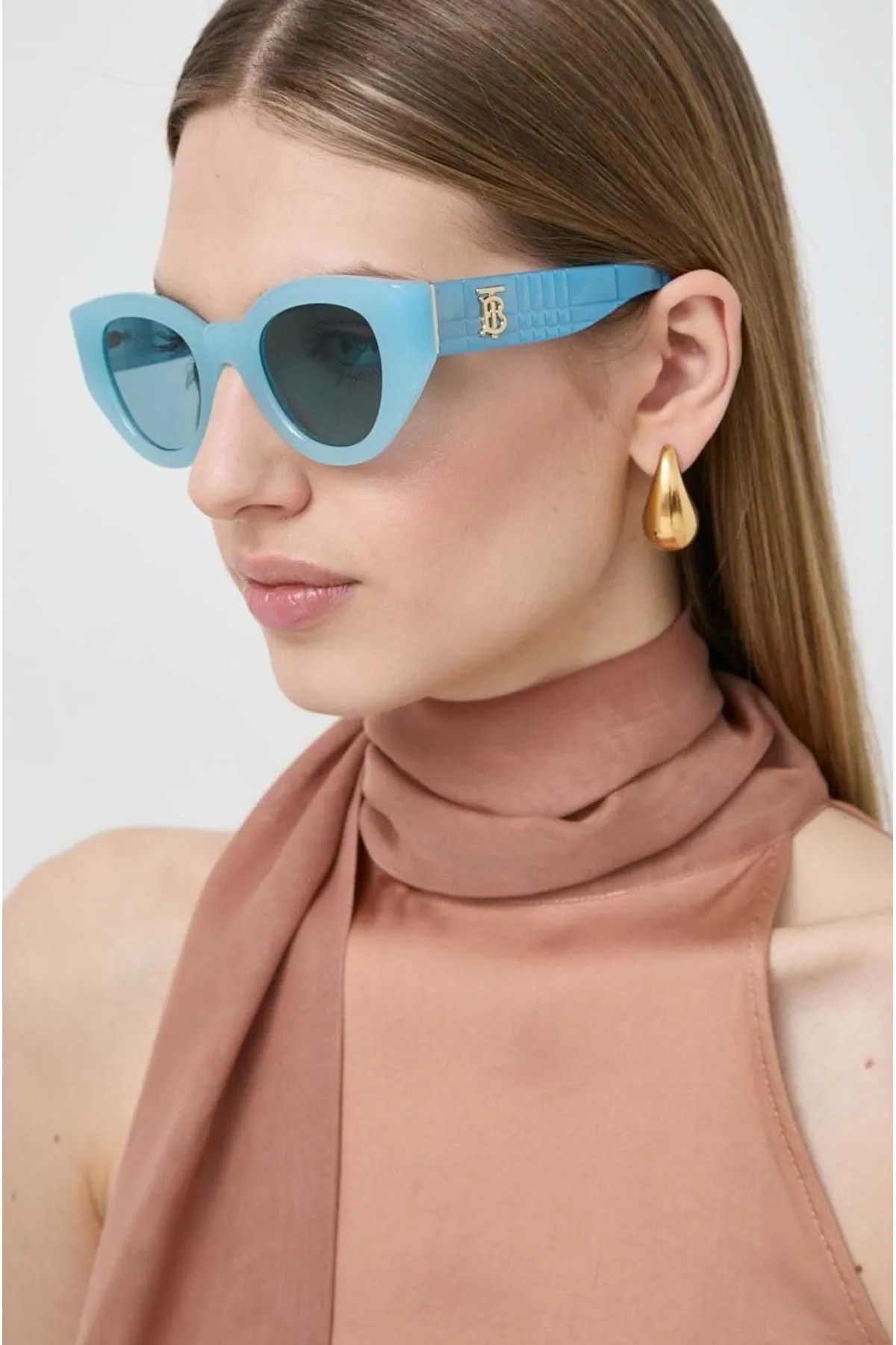 Burberry BURBERRY Meadow TB blue acetate oval sunglasses Size ONE SIZE - 2 Thumbnail