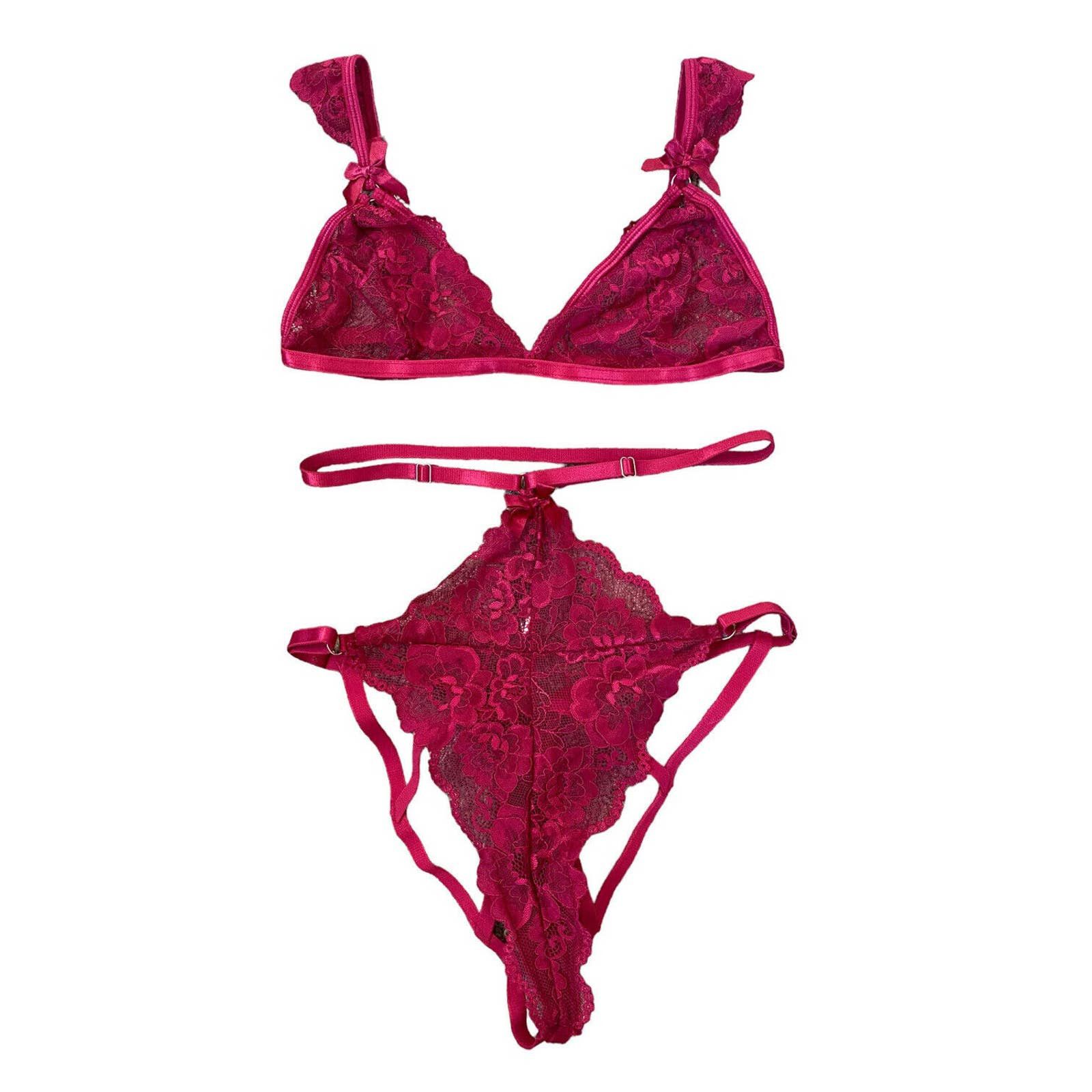 Women’s Sexy Lace Cut-Out Lingerie Set with Matching Neck Choker