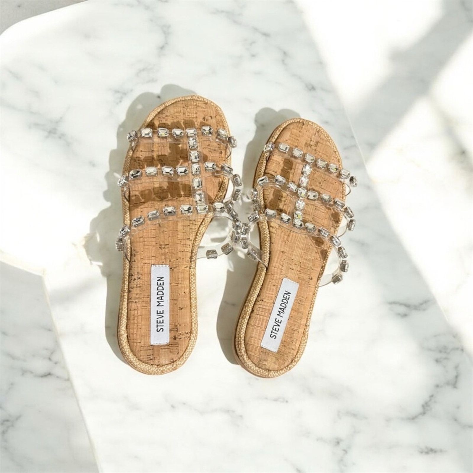 Steve Madden Steve Madden Women's Sandals with Clear and Silver Accents Size US 8 / IT 38 - 10 Thumbnail