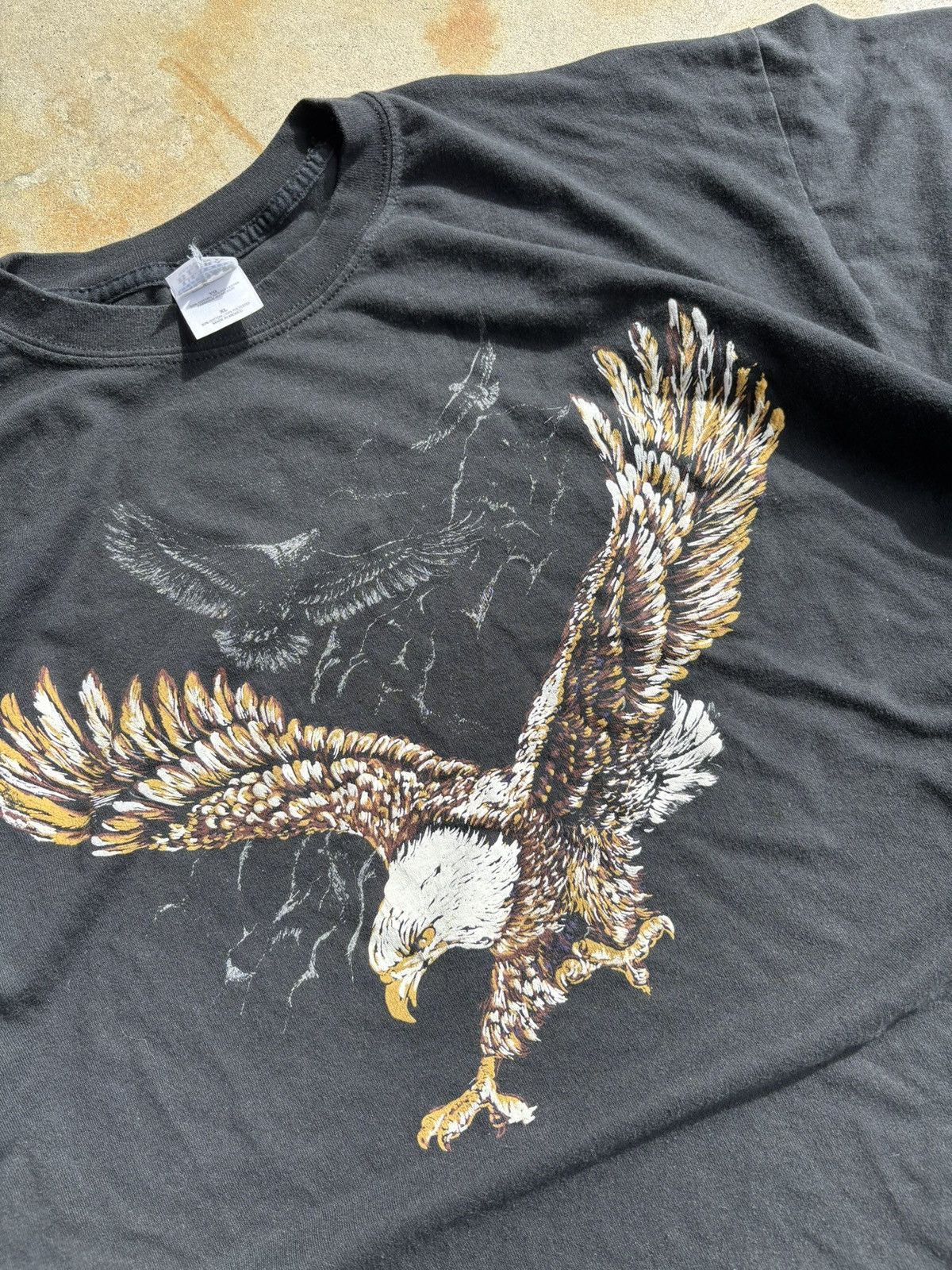 Other Vintage 90s Eagle Textured Print Boxy Nature Print Tee Size US XL / EU 56 / 4 - 3 Thumbnail