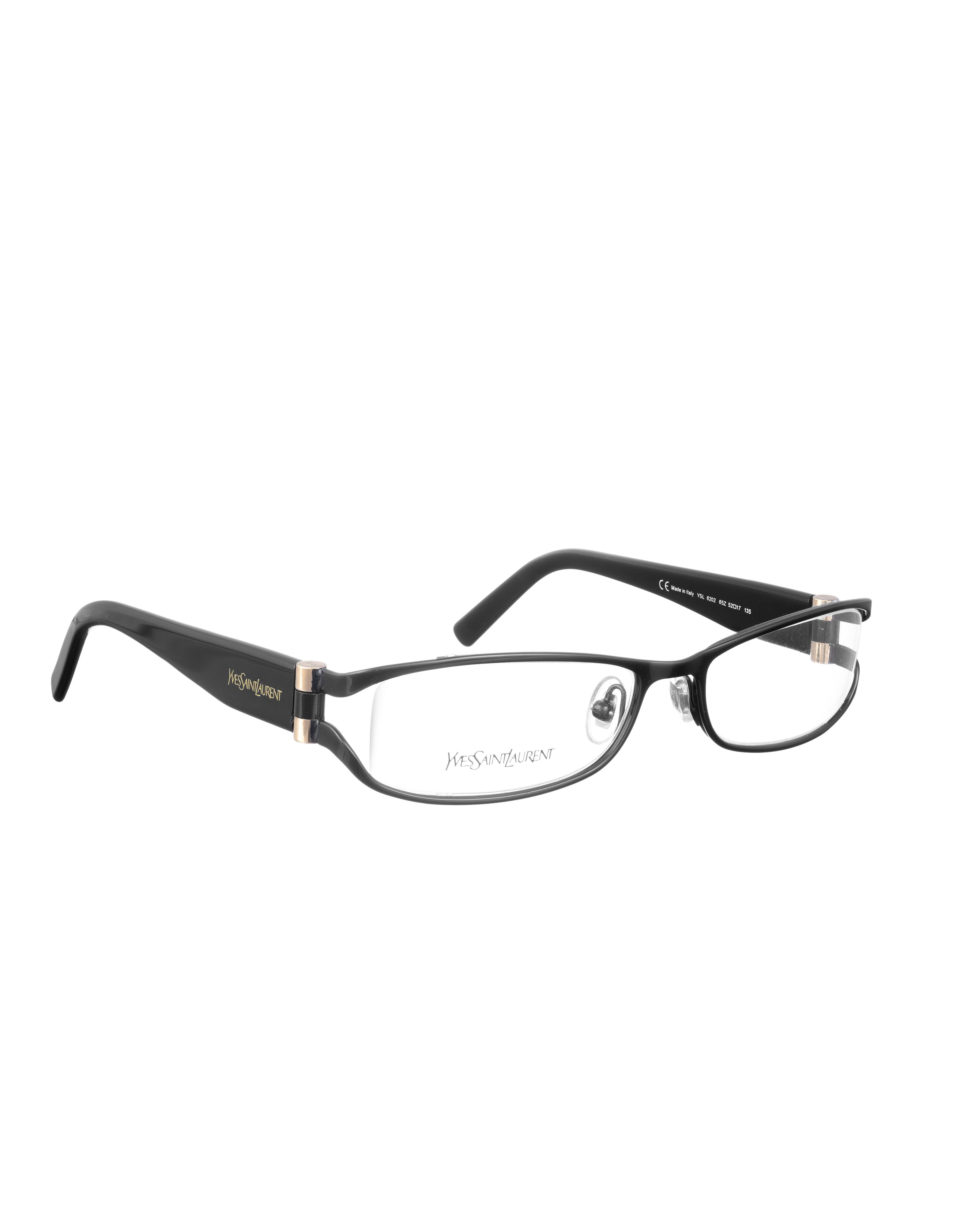 Yves Saint Laurent Yves Saint Laurent 00s Black Metal Glasses with Gold Logo Size ONE SIZE - 2 Thumbnail