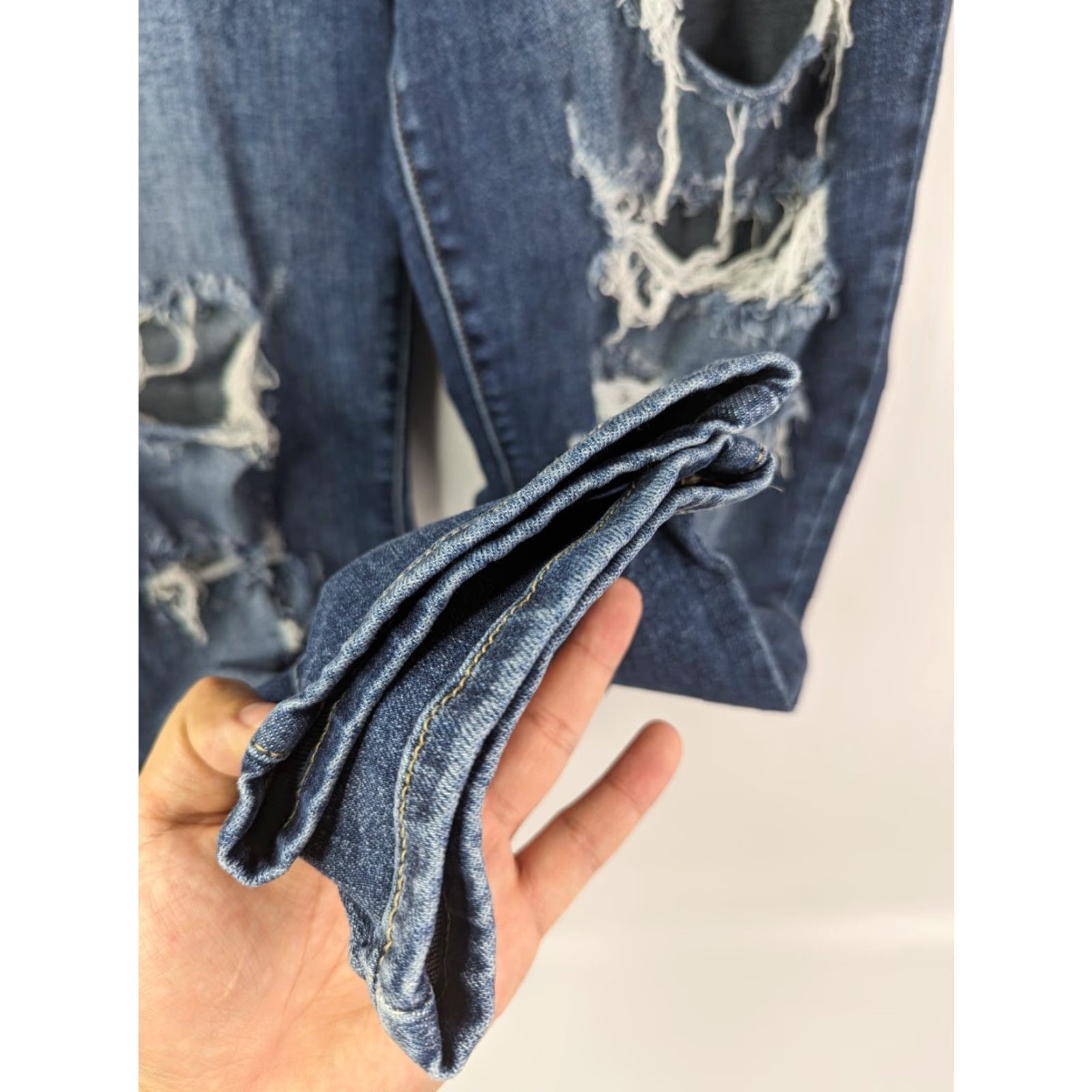 Vintage Judy Blue Boyfriend Jeans Distressed Women's Size 32/15 Regular Blue JB82156MD Size 24" / US 00 / IT 34 - 4 Thumbnail