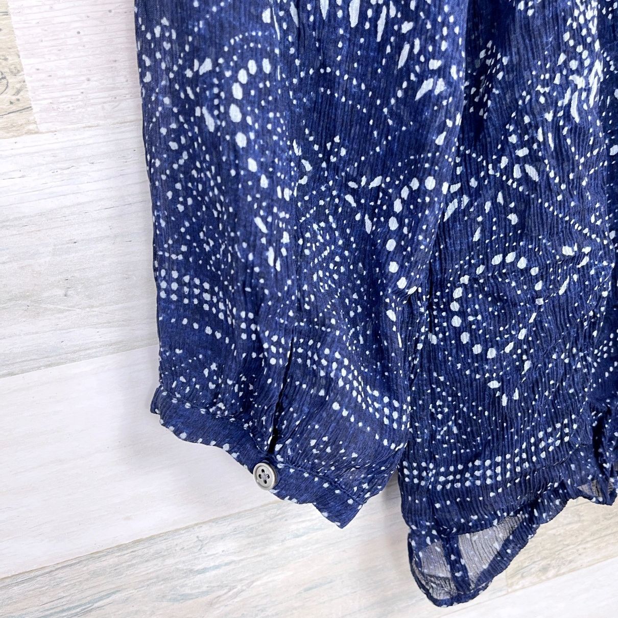 Joie Joie Silk Crinkle Chiffon Peasant Blouse Blue Womens XS Size XS / US 0-2 / IT 36-38 - 5 Thumbnail