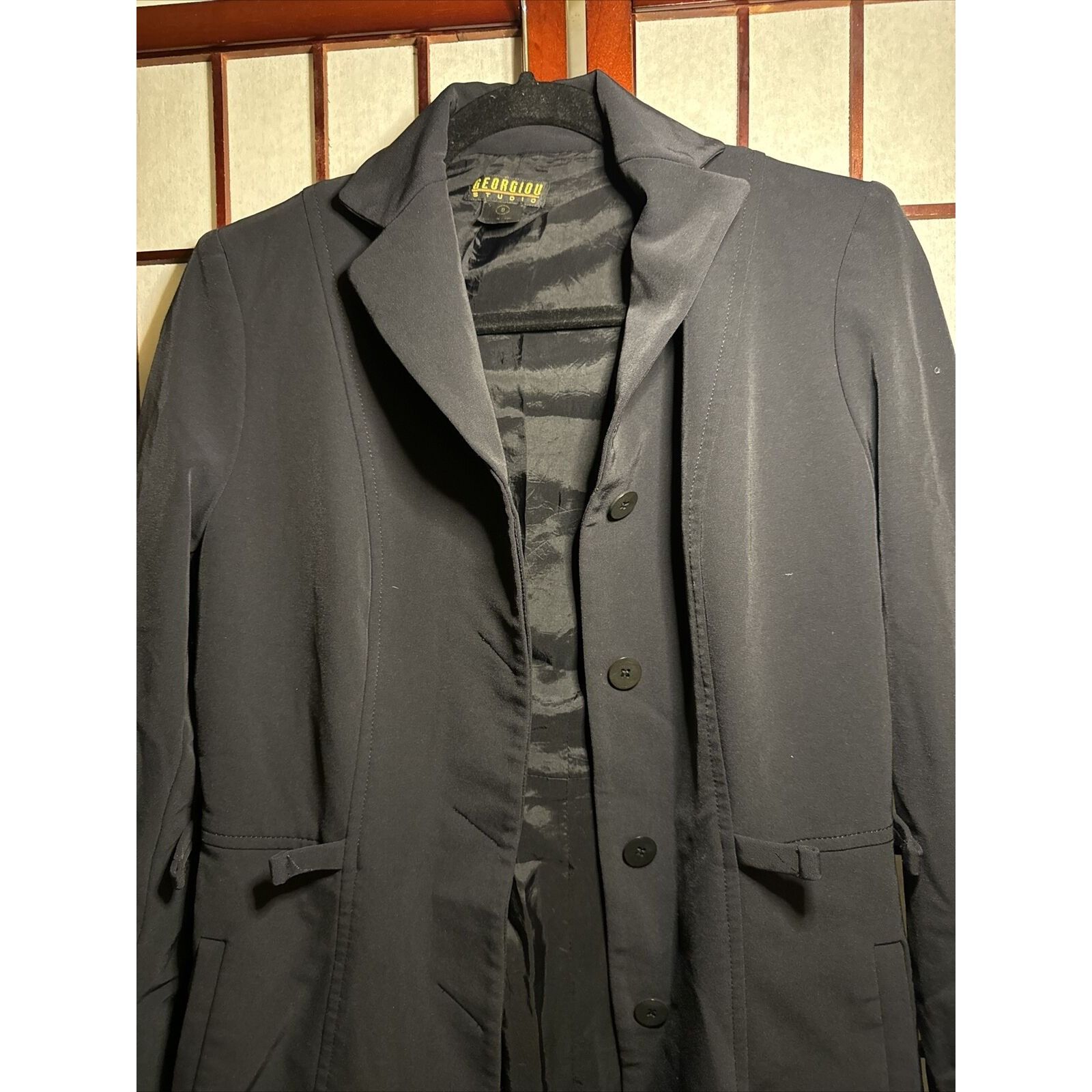 Other Georgiou Studio Black Women Long Jacket size 0 MISSING HARDW Size XS / US 0-2 / IT 36-38 - 3 Thumbnail