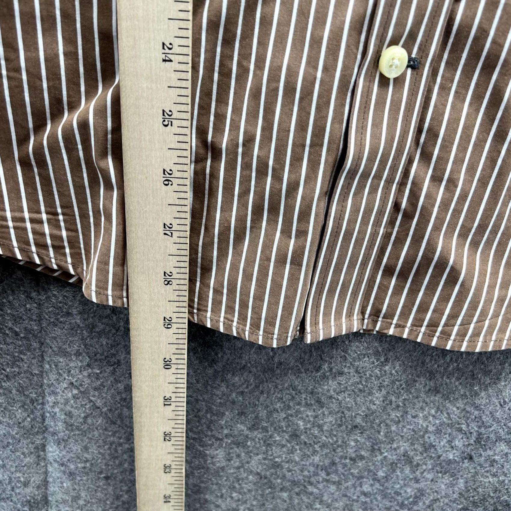 Abercrombie & Fitch VINTAGE Abercrombie & Fitch Shirt Men Medium Brown Striped Button-Down Casual Long Sleeve Muscular Fit Size US M / EU 48-50 / 2 - 6 Thumbnail
