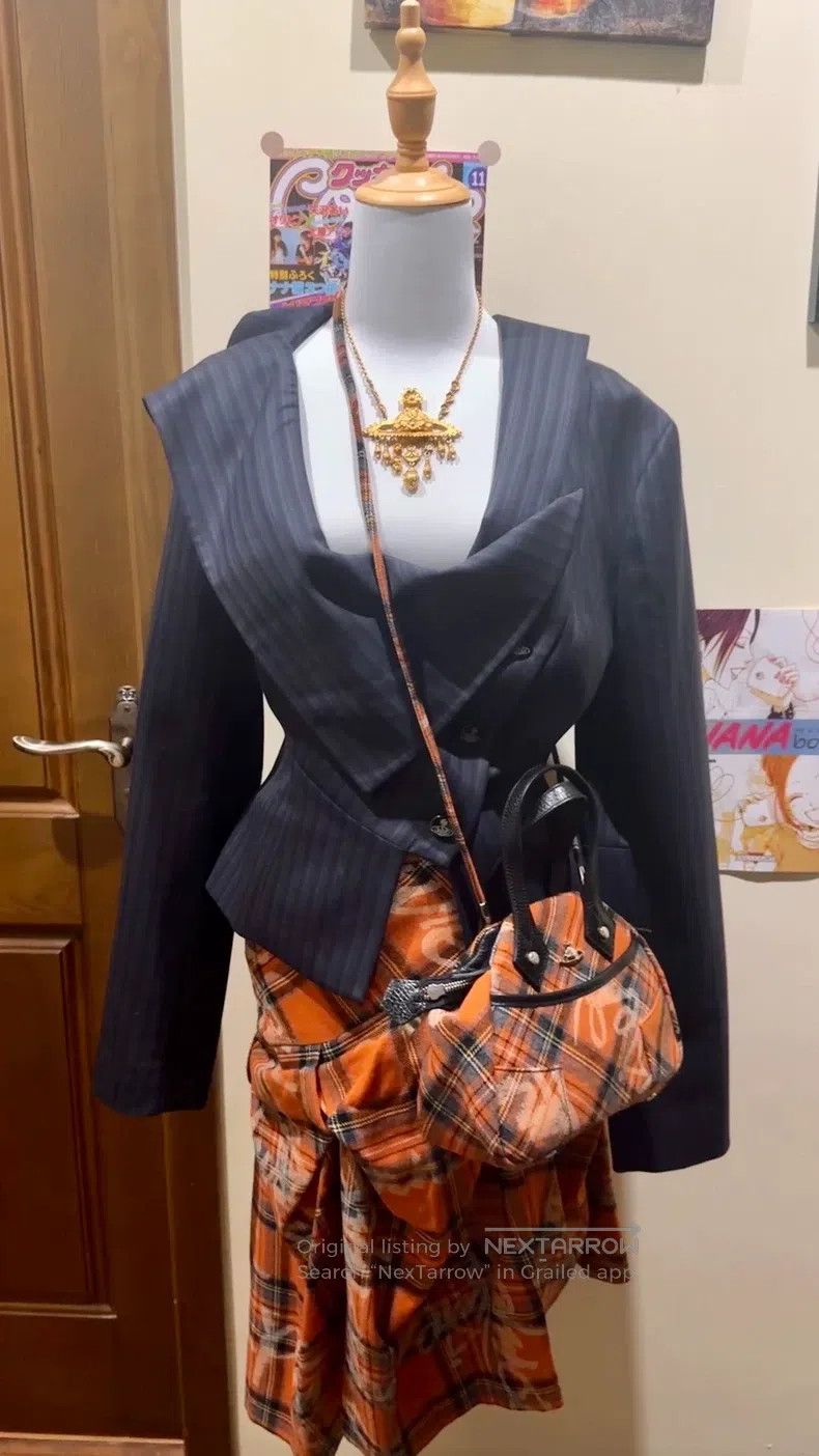 Vivienne Westwood Vivienne Westwood Irregular suit jacket, dark green stripe Size M / US 6-8 / IT 42-44 - 8 Thumbnail