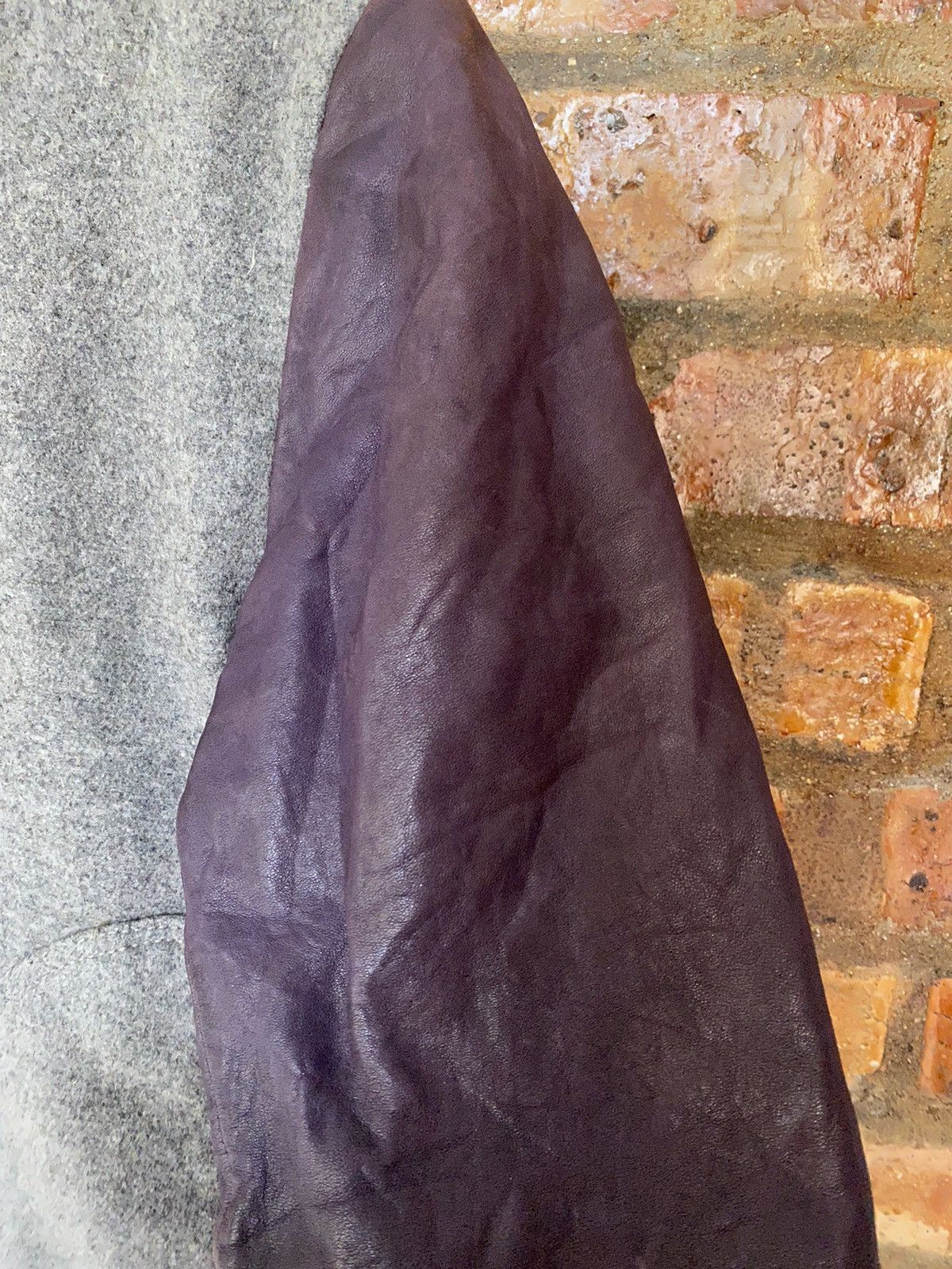 Johnbull Leather purple sleeve zipper varsity jacket Size US M / EU 48-50 / 2 - 11 Thumbnail