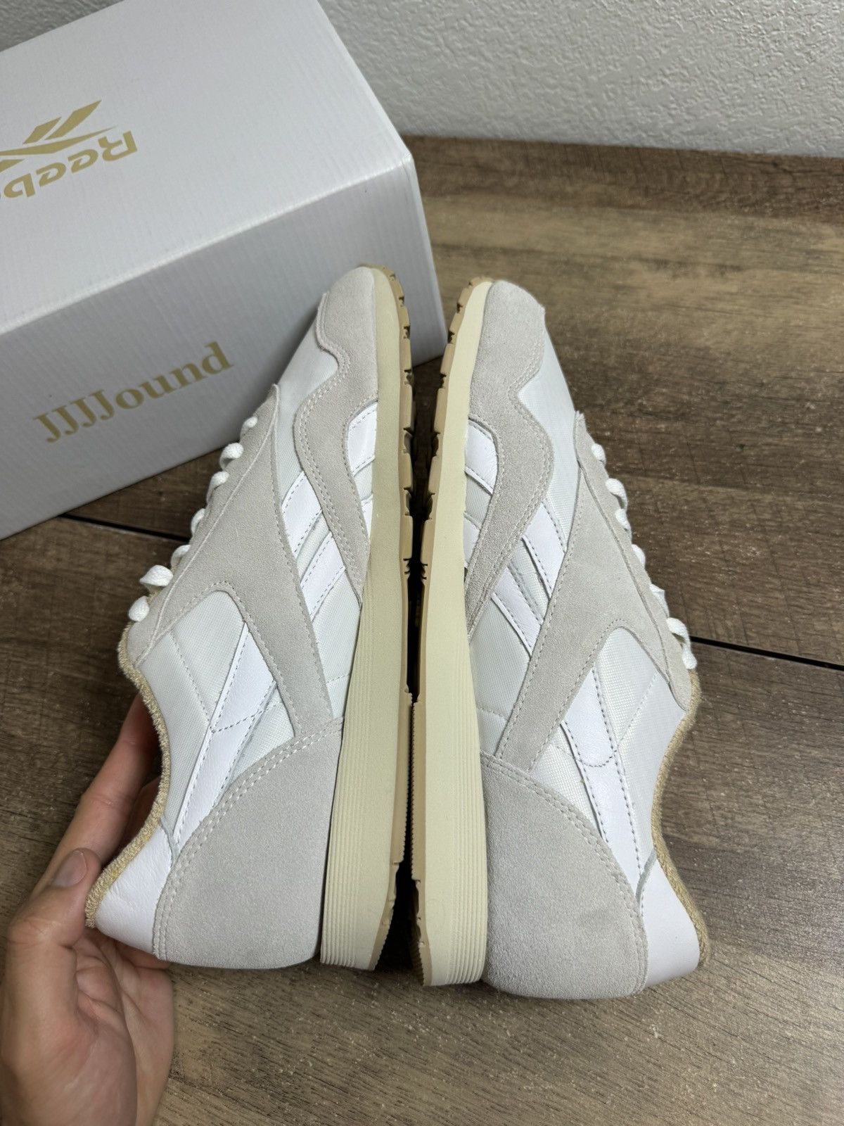 Reebok Reebok x JJJJound Classic Nylon White Grey - Mens Size 10.5 Size US 10.5 / EU 43-44 - 5 Thumbnail