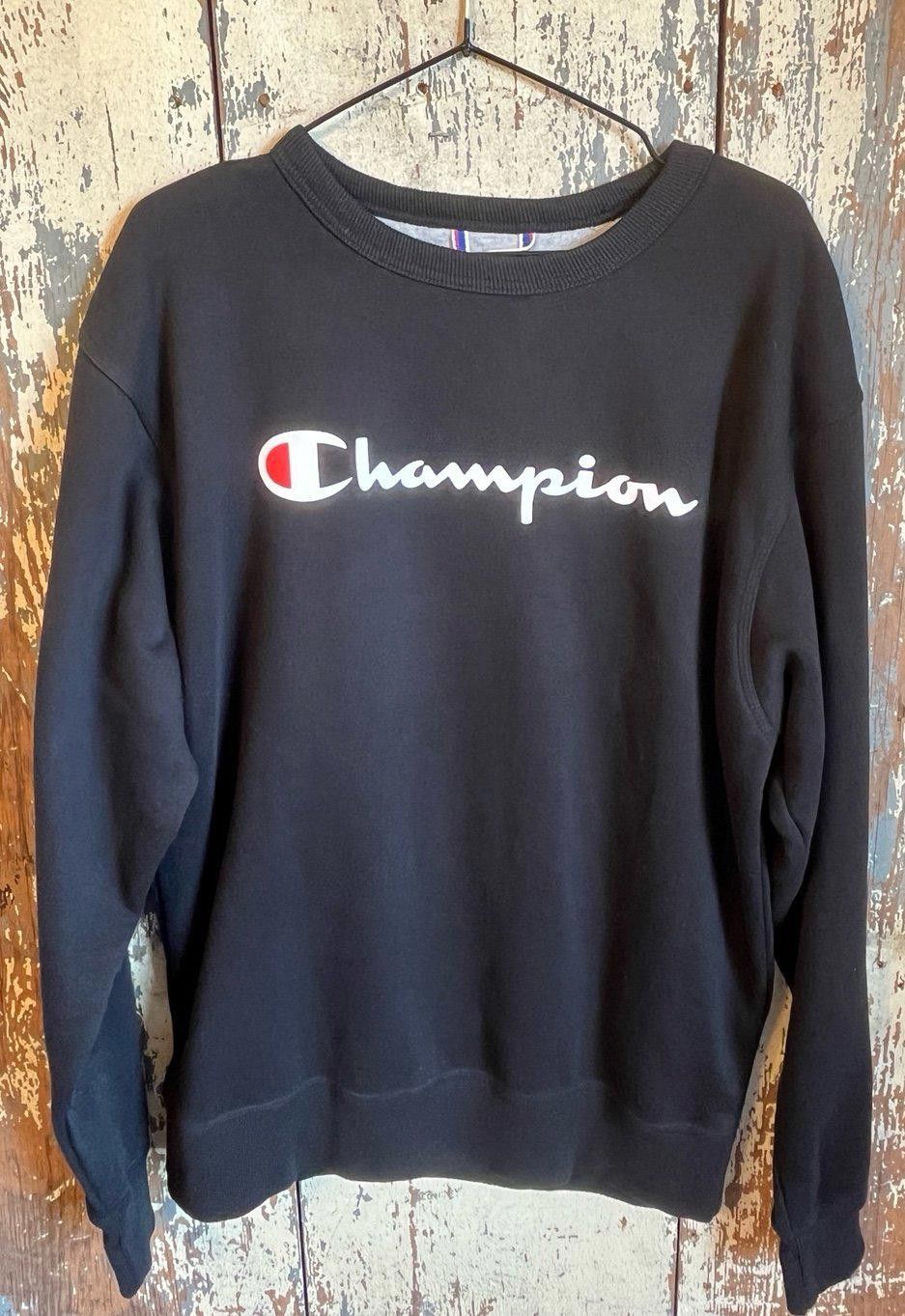 Champion Champion Sweatshirt Crewneck size Medium Black Size ONE SIZE - 4 Thumbnail