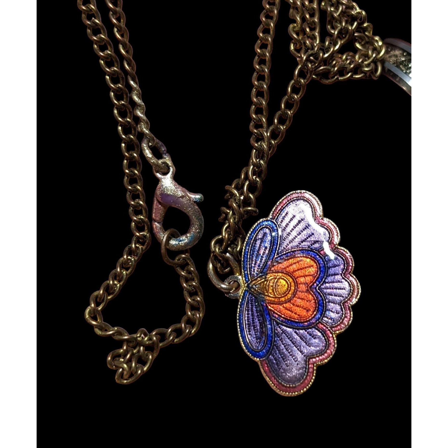 Other Purple Cloissone Moth Necklace Size ONE SIZE - 2 Thumbnail