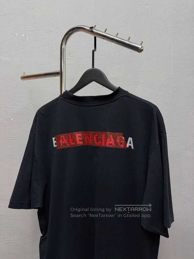 Balenciaga Balenciaga Black tape letter short-sleeve T-shirt Size US M / EU 48-50 / 2 - 4 Thumbnail