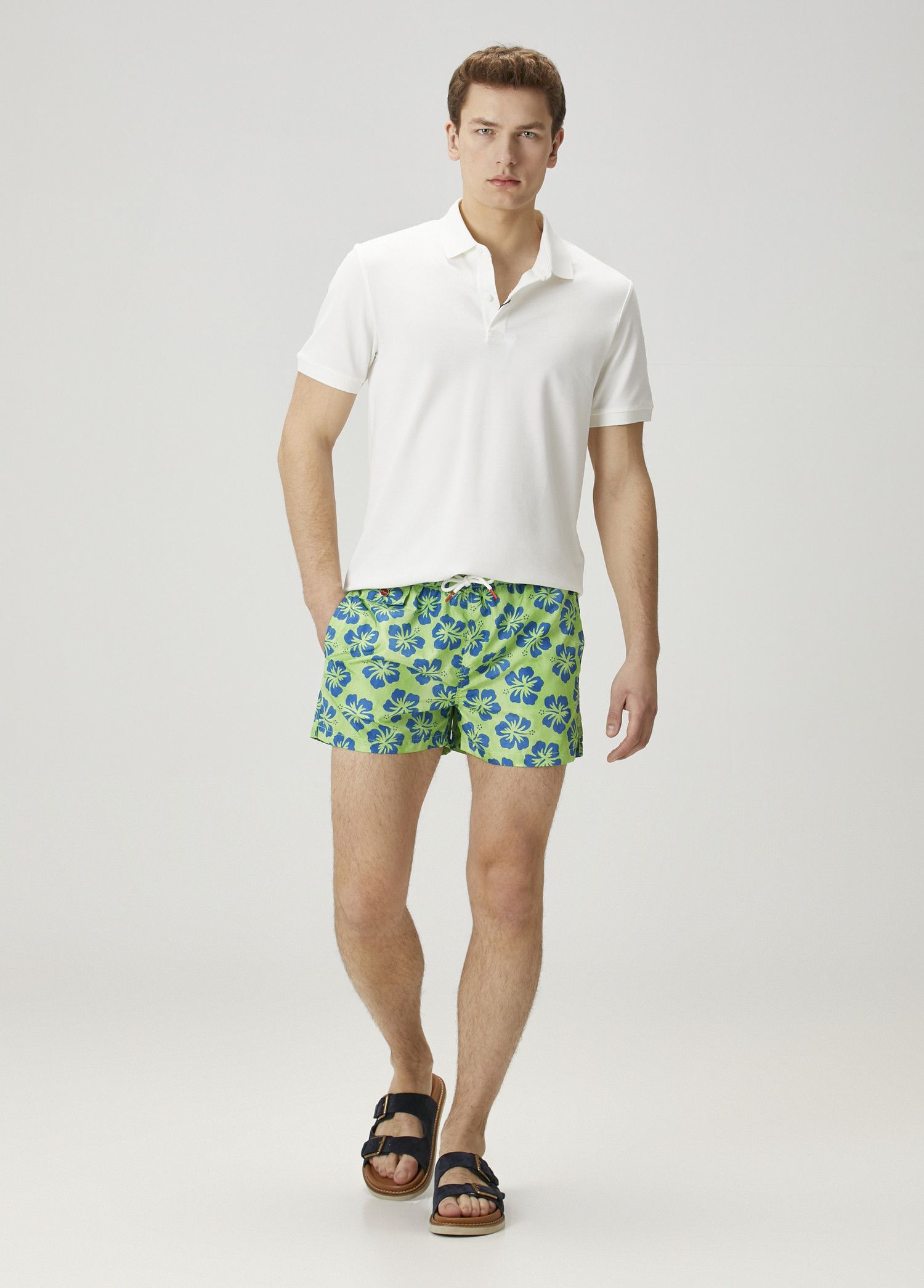 Kiton KITON Napoli green blue floral print nylon swim shorts Large Size US 34 / EU 50 - 3 Thumbnail