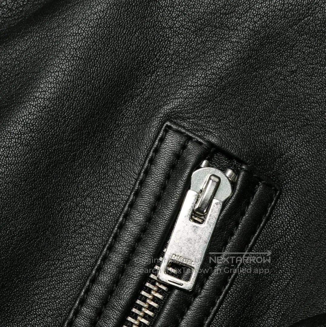 Diesel Diesel Men's Short Stand Collar Leather Jacket. Size US S / EU 44-46 / 1 - 8 Thumbnail