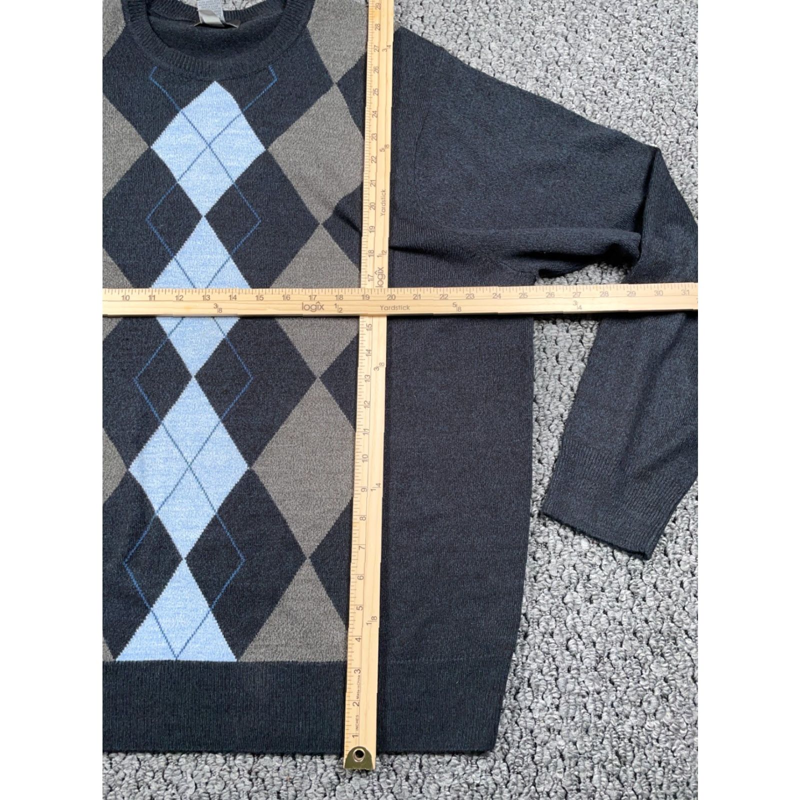 Dockers DOCKERS Argyle Sweater Adult 2XL Dark Gray Lightweight Knit Crew Neck Mens Size US XXL / EU 58 / 5 - 5 Thumbnail