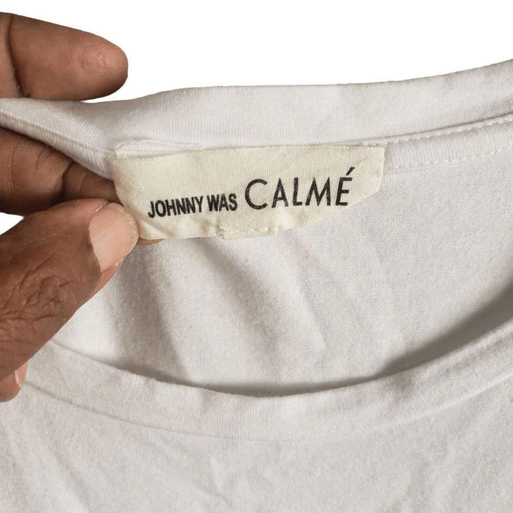 Designer CT1398 Johnny Was Ladies Long Sleeve White T-shirt XL Size XL / US 12-14 / IT 48-50 - 3 Thumbnail