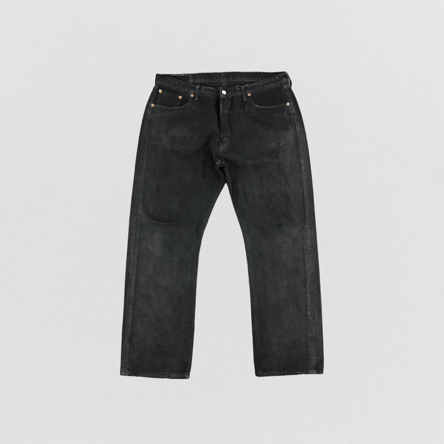 Levi's × Vintage Vintage 90s Faded Black Levis 501 Jeans-JM1503 Size US 37 - 1 Thumbnail