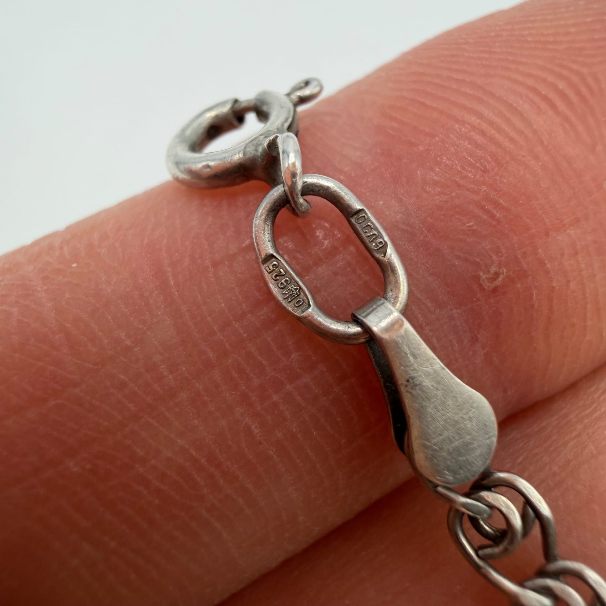 Sterling Silver Vintage 925 Sterling Silver Chain Bracelet Classic Chain Size ONE SIZE - 4 Thumbnail
