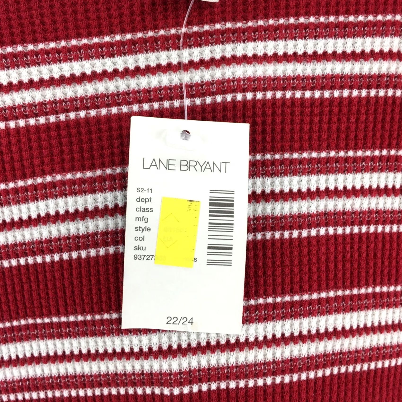 Vintage Venezia Hooded Tee Tshirt Red Striped Cotton Blend V Neck Knit NWT Womens Size 22/24 Size 3XL / US 20-22 - 7 Thumbnail