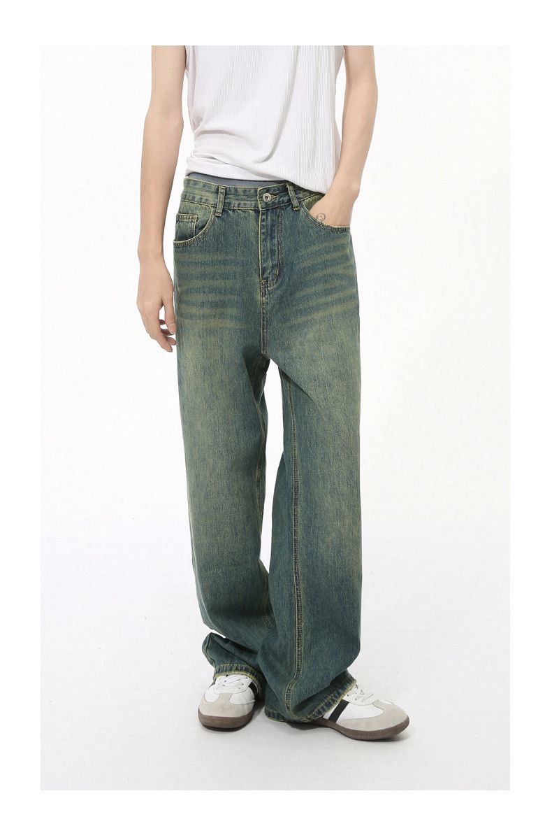Japanese Brand × Jean Simple straight loose distressed washed denim trousers Size US 32 / EU 48 - 2 Thumbnail