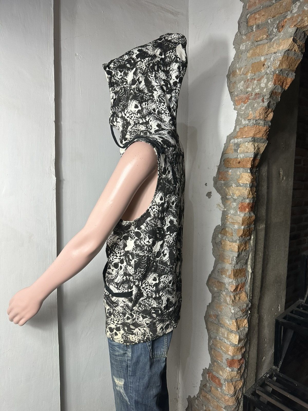 Japanese Brand Glad News Fullprint Skeleton Skull Short Sleeve ZipHoodies Size US M / EU 48-50 / 2 - 6 Thumbnail