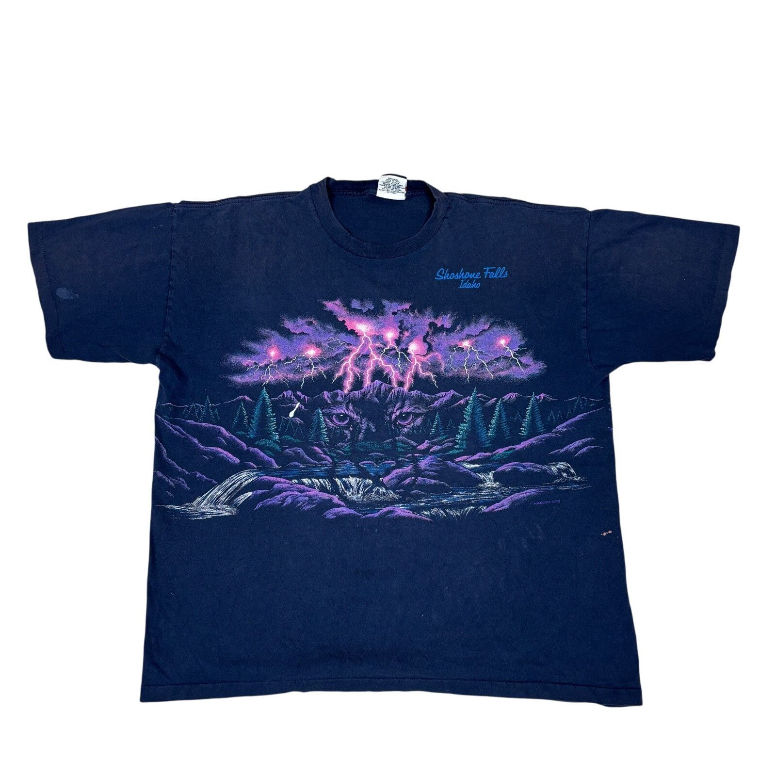 Vintage Vintage 90s Shoshone Falls Idaho Wolf Lighting AOP Shirt XL Size US XL / EU 56 / 4 - 1 Thumbnail