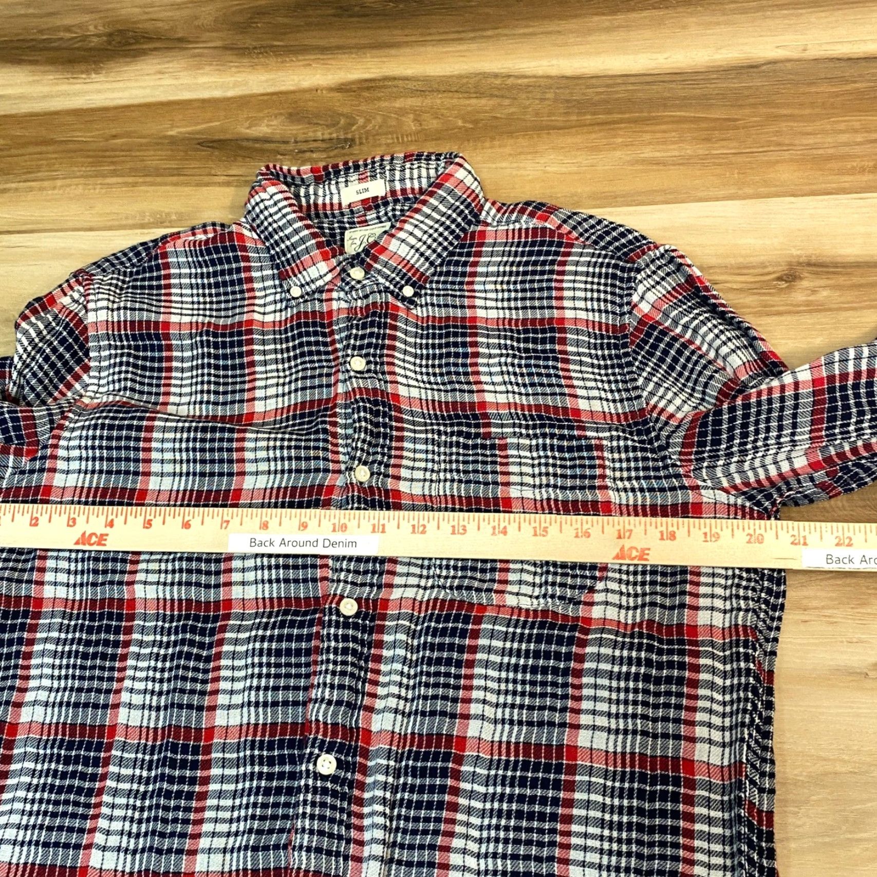 J.Crew J.Crew Slim Fit Plaid Button-Down Shirt Mens M Red Navy White Size US M / EU 48-50 / 2 - 5 Thumbnail