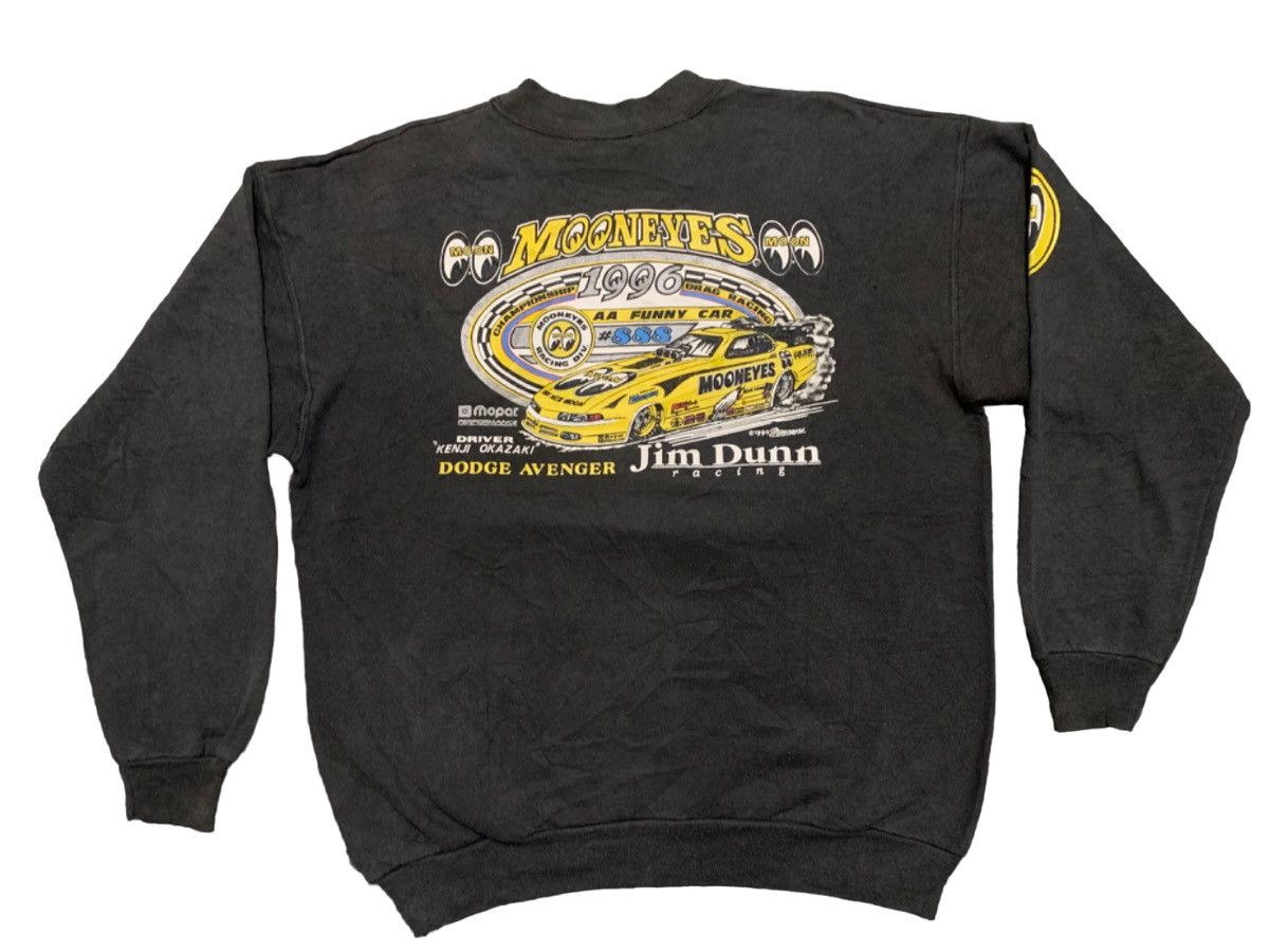 image of Made In USA x Racing 1996 Mooneyes Sweatshirt Nicely Faded in Black, Men's (Size Large)