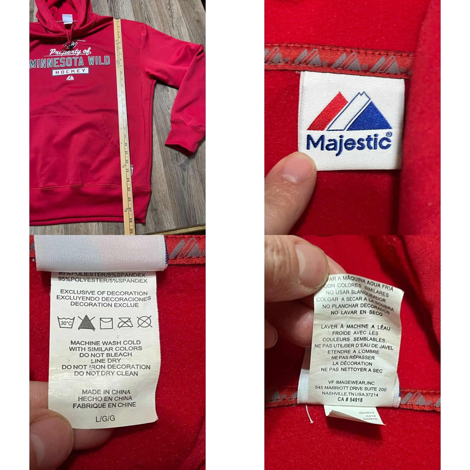Vintage Majestic Hoodie Mens L Red Minnesota Wild Hockey Pullover Size US L / EU 52-54 / 3 - 8 Thumbnail