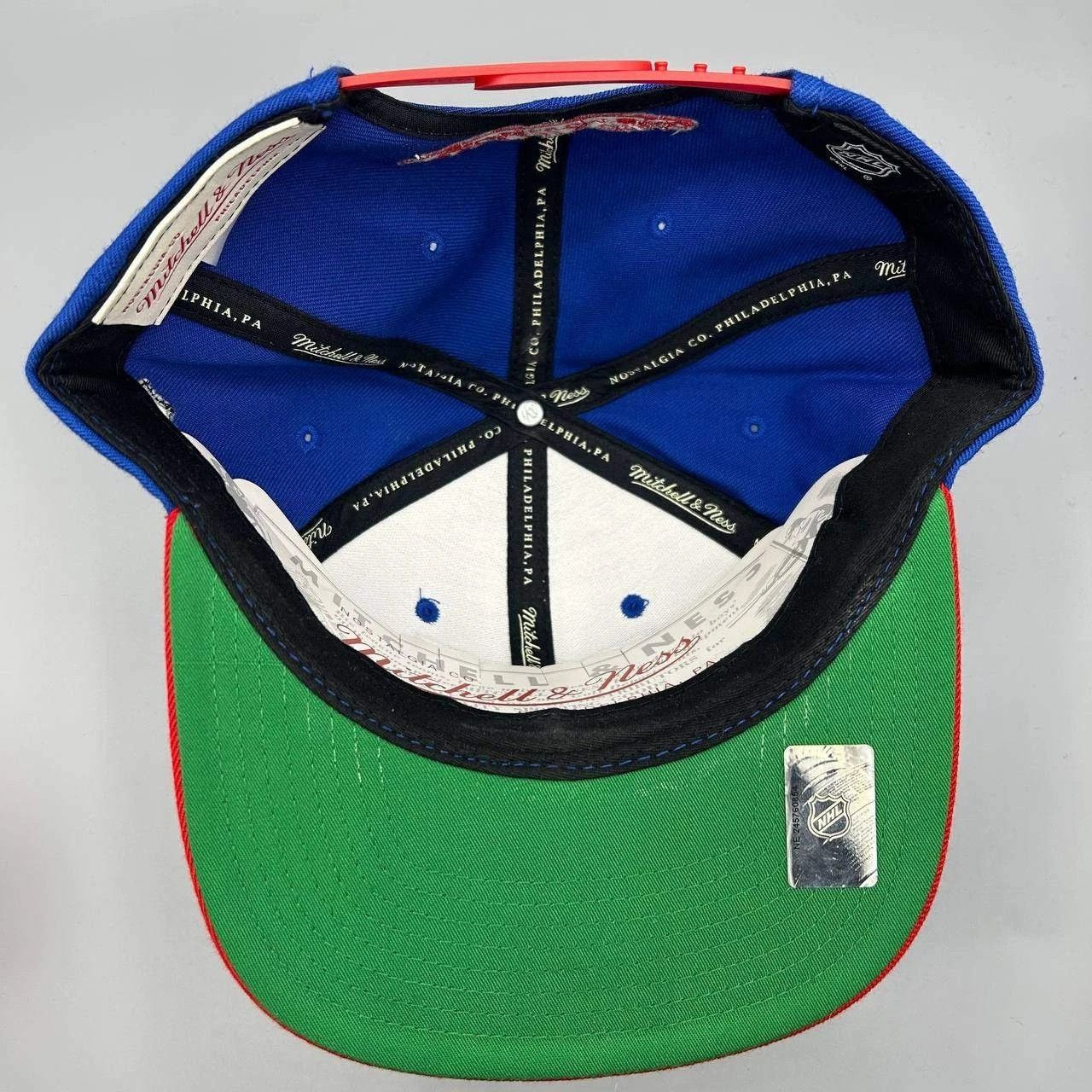 Mitchell & Ness New York Rangers Hat Men Blue Red Embroidered Snap Back Cap Size ONE SIZE - 2 Thumbnail